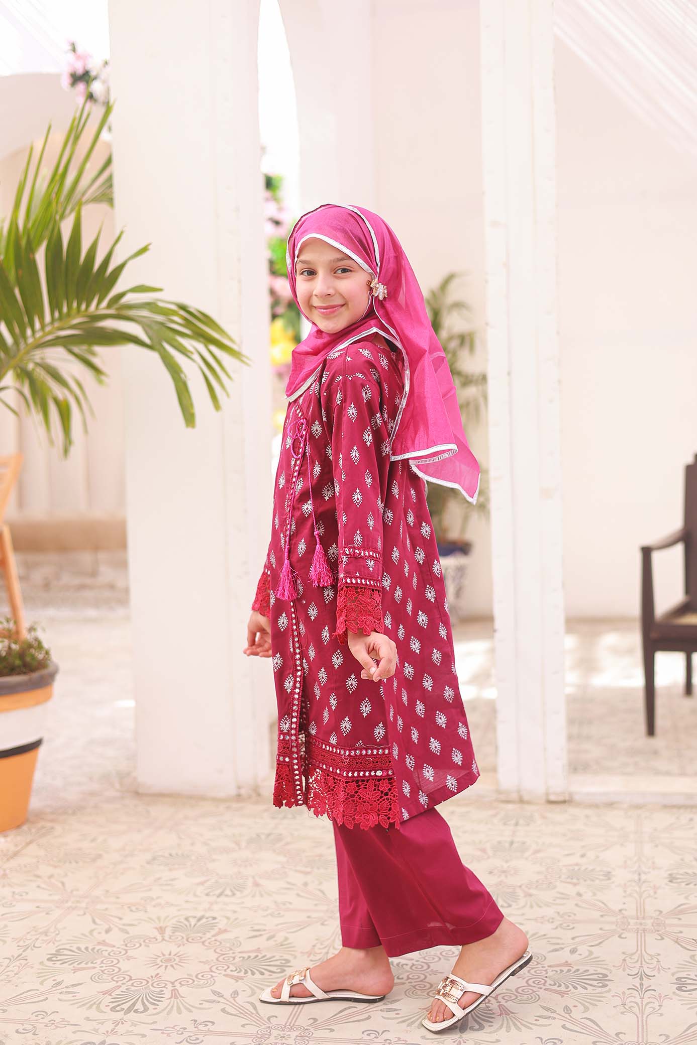 CHERRY - ANGRAKHA - EMBROIDERED FROCK
