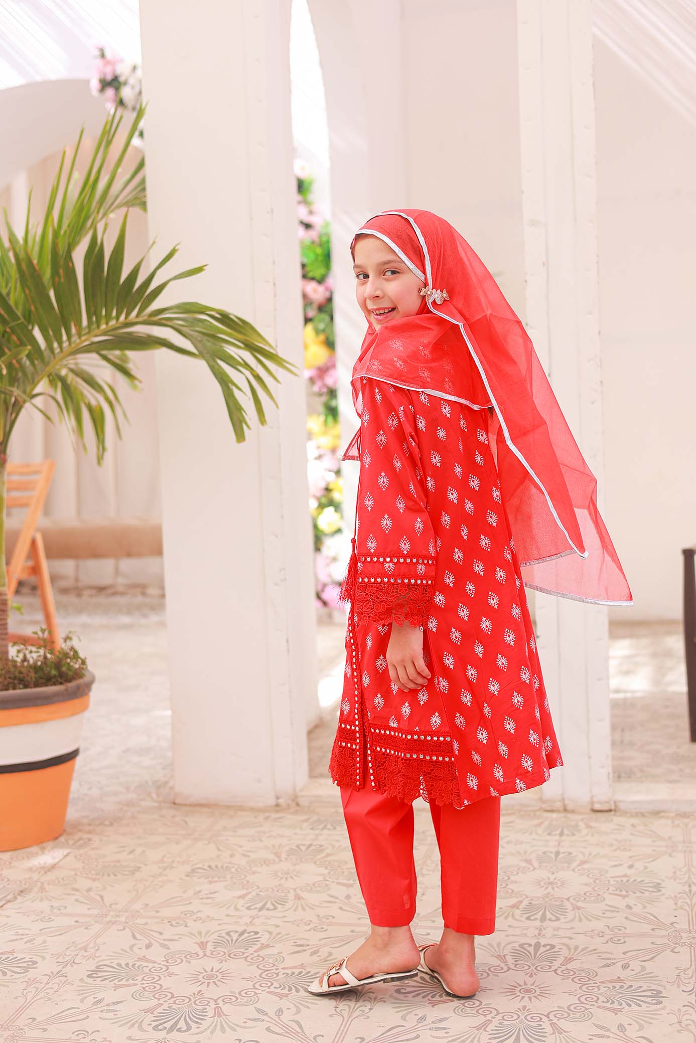 ORANGE - ANGRAKHA - EMBROIDERED FROCK