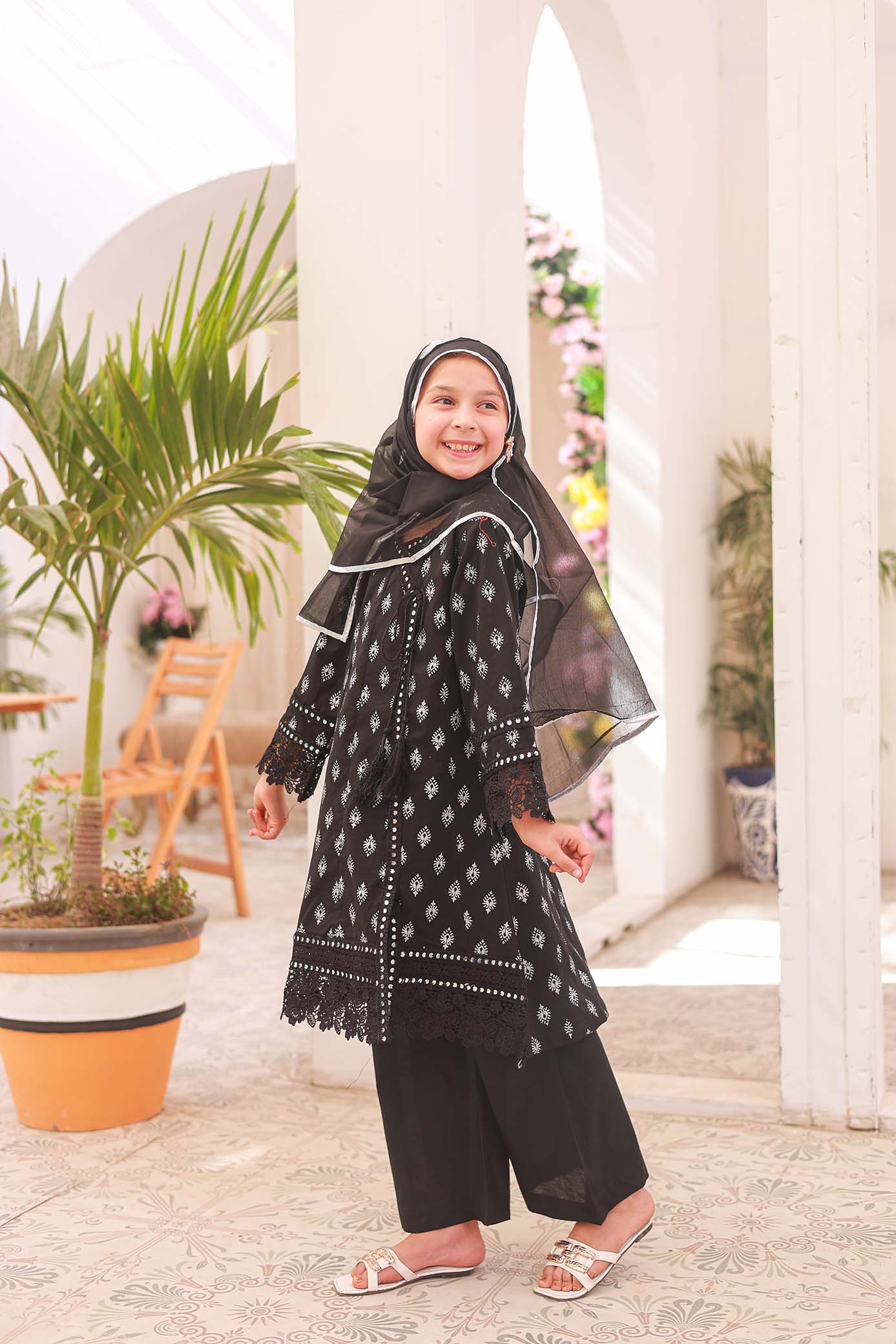 03 PC - BLACK - ANGRAKHA - EMBROIDERED FROCK