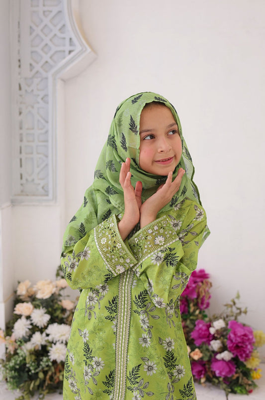 3 PC - Green - Printed Embroidered Premium Edition