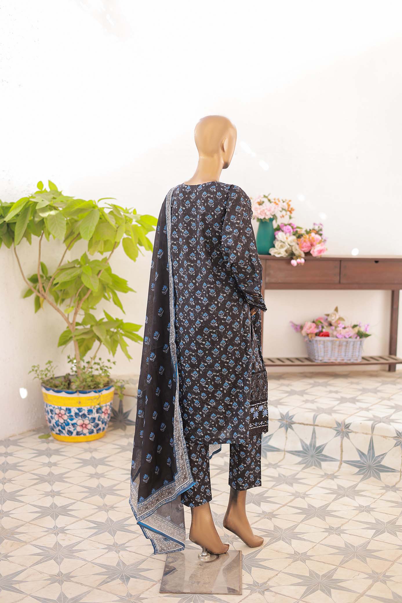 3 PC – BLACK - Festive Embroidered
