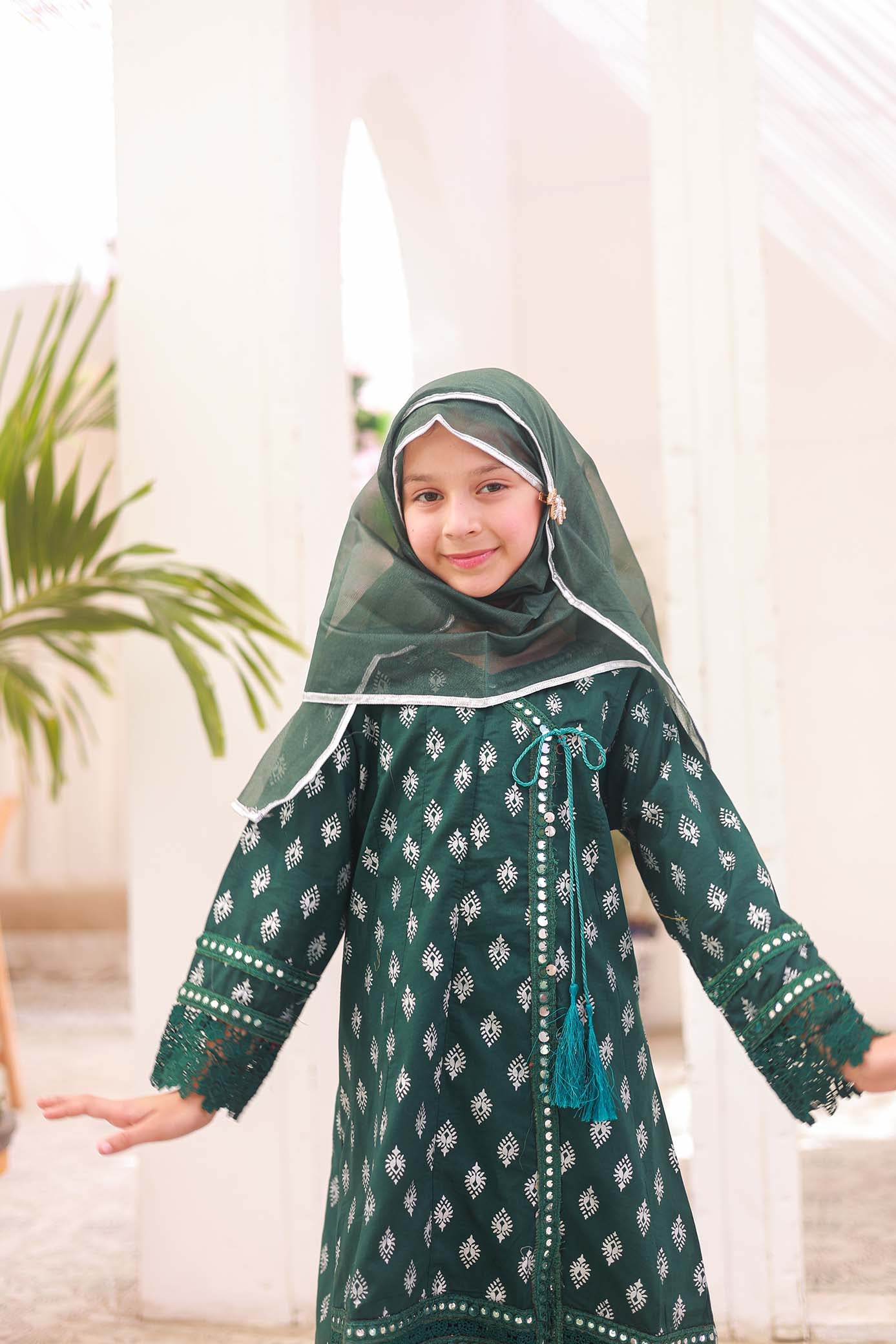 03 PC - TEAL - ANGRAKHA - EMBROIDERED FROCK