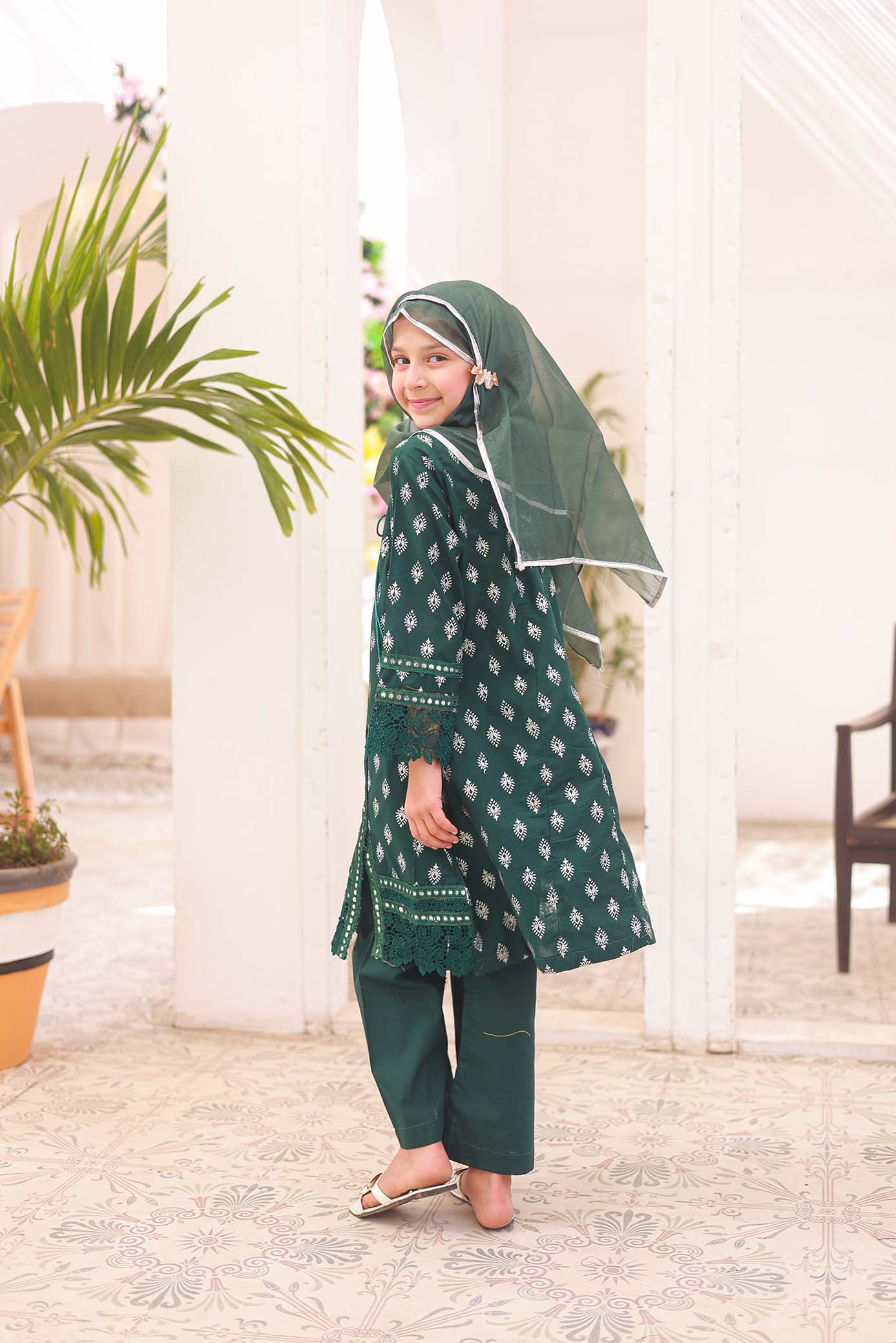 03 PC - TEAL - ANGRAKHA - EMBROIDERED FROCK