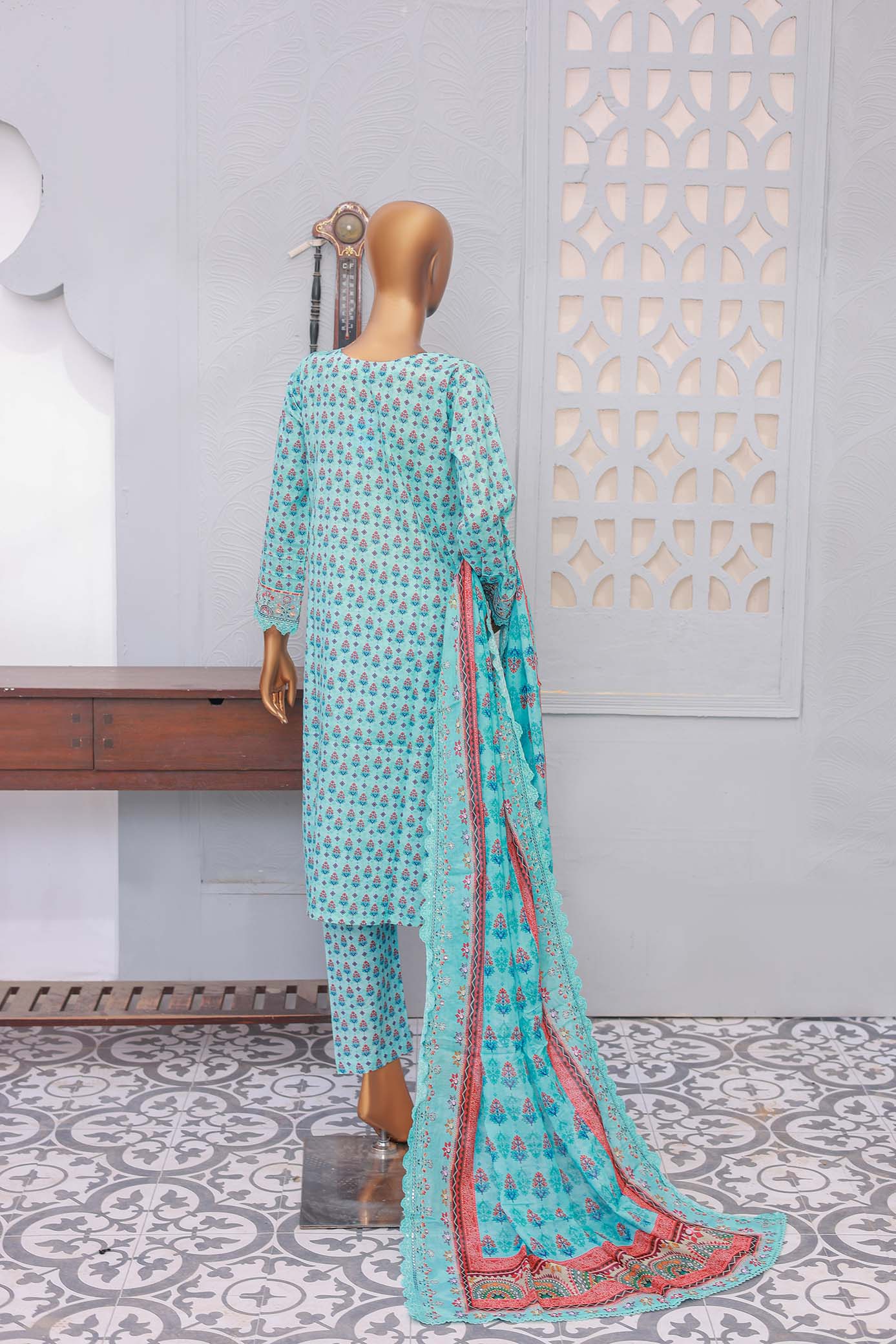 3 PC – BLUE - Festive Embroidered