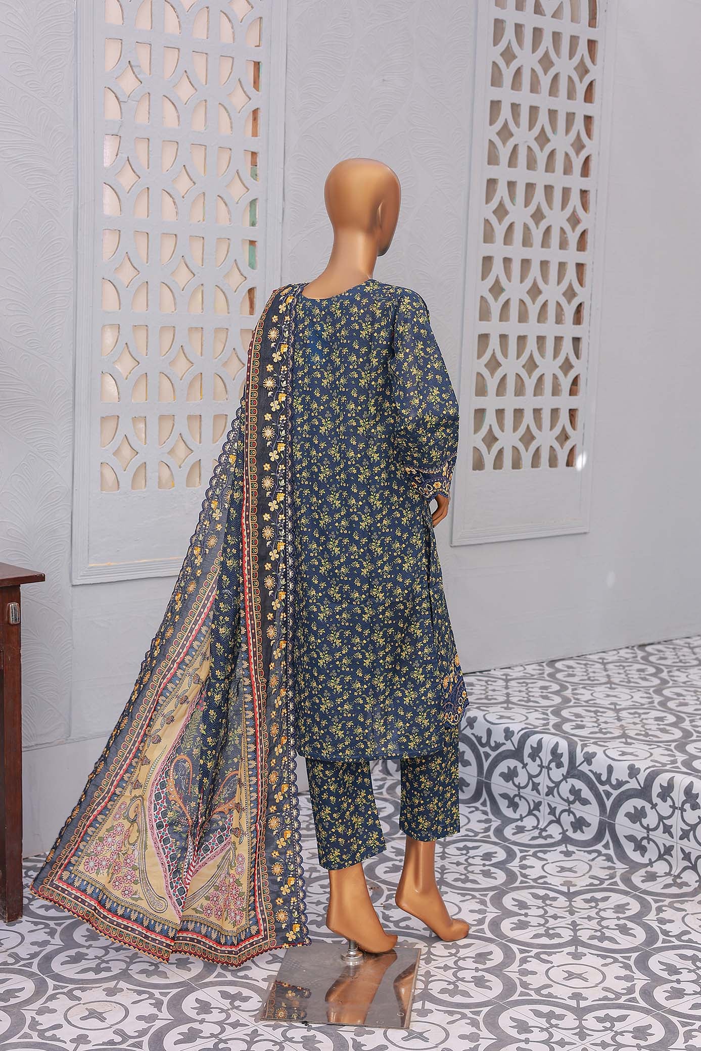 3 PC – TEAL - Festive Embroidered