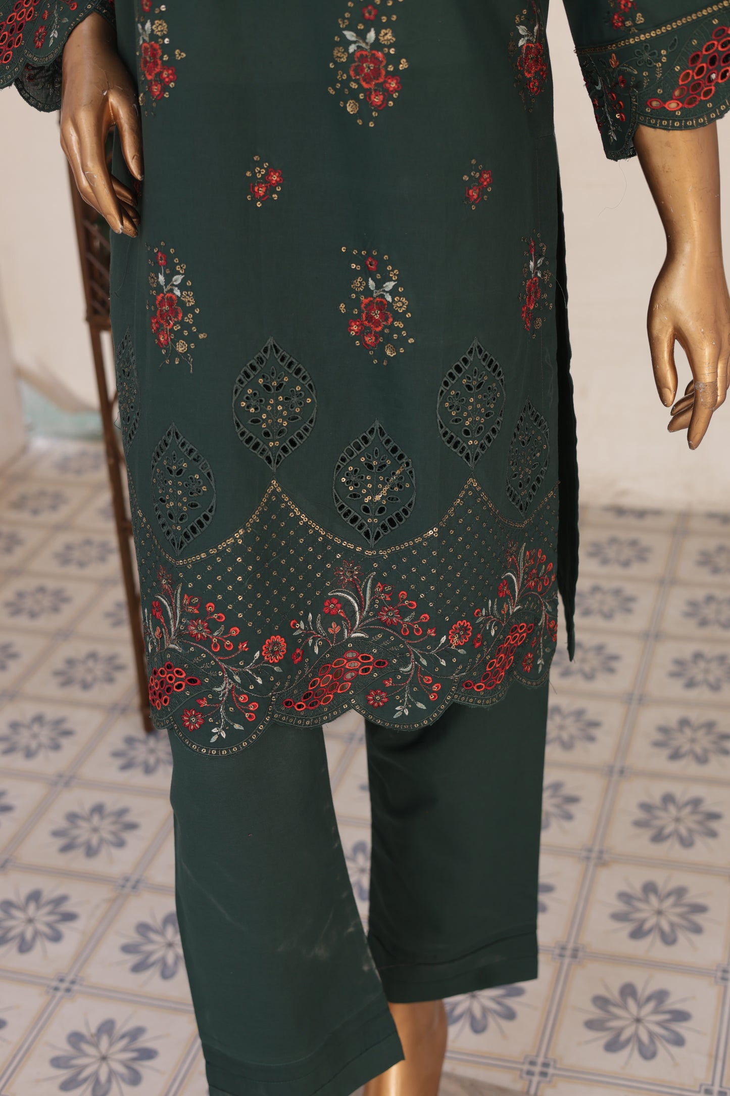 CO-ORDS - Chikan Kaari - Teal