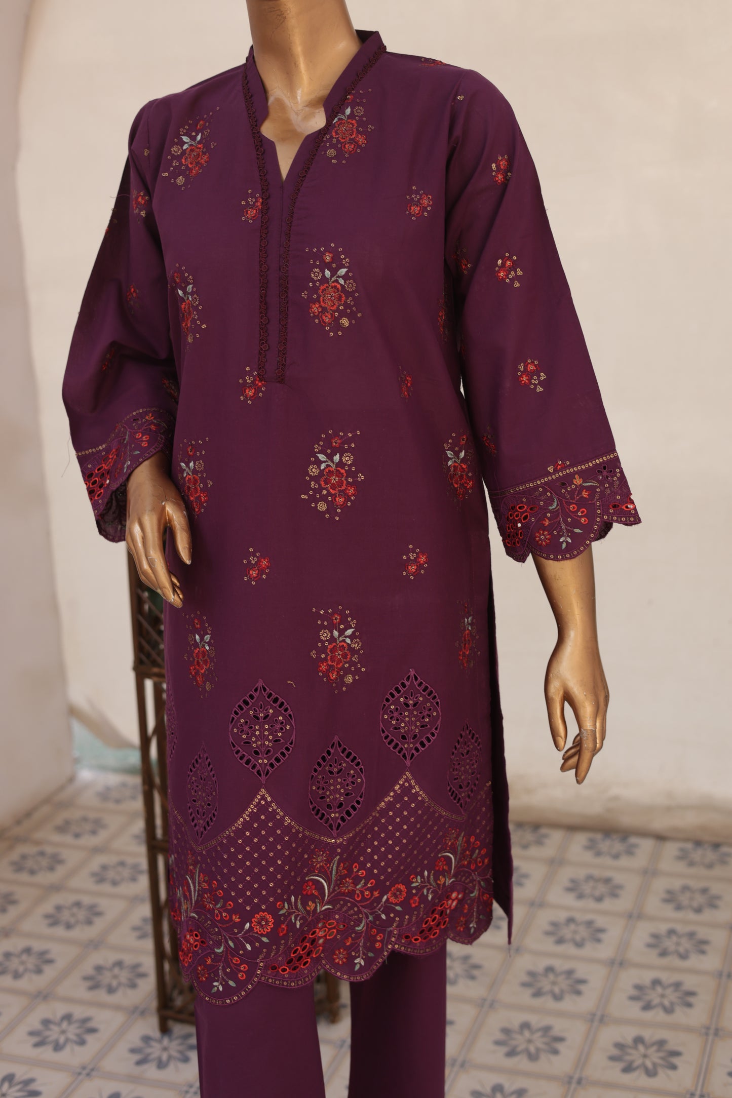 CO-ORDS - Chikan Kaari - Magenta