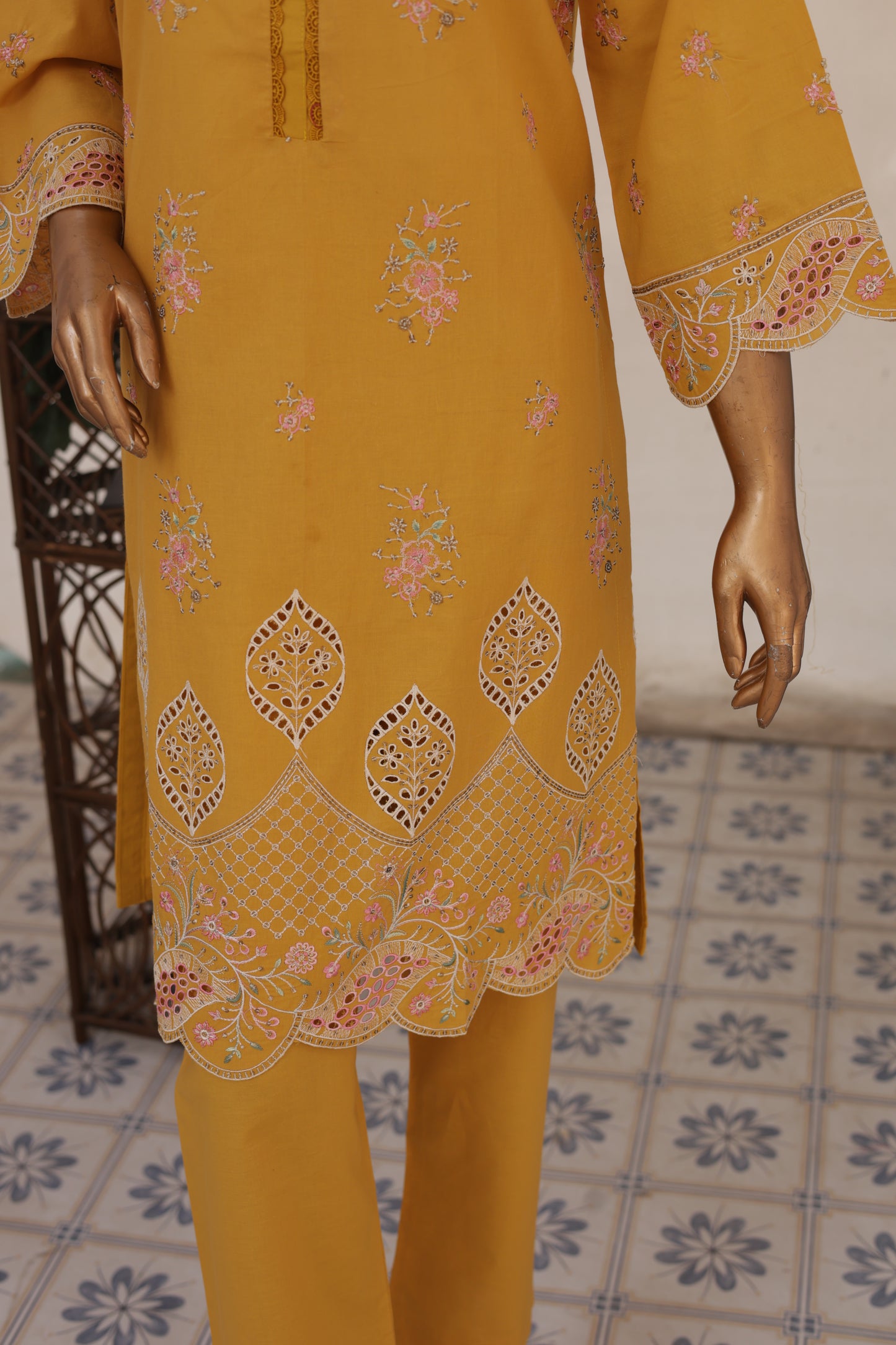 CO-ORDS - Chikan Kaari - Yellow