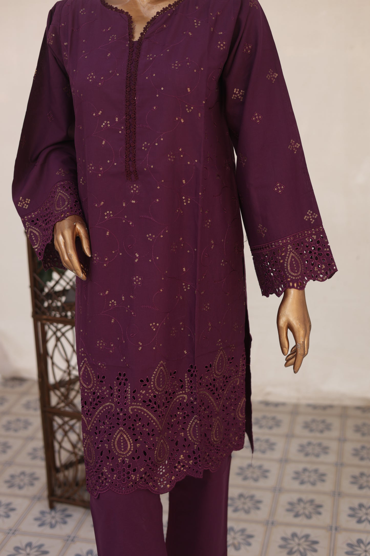 CO-ORDS - Chikan Kaari - Plum