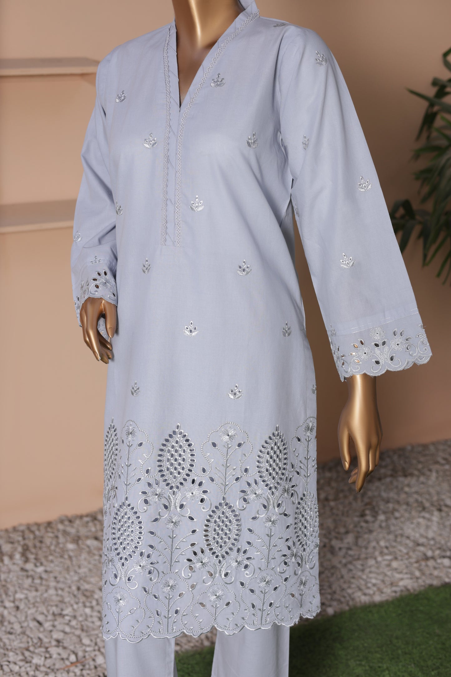 CO-ORDS - Chikan Kaari - Pistal Grey