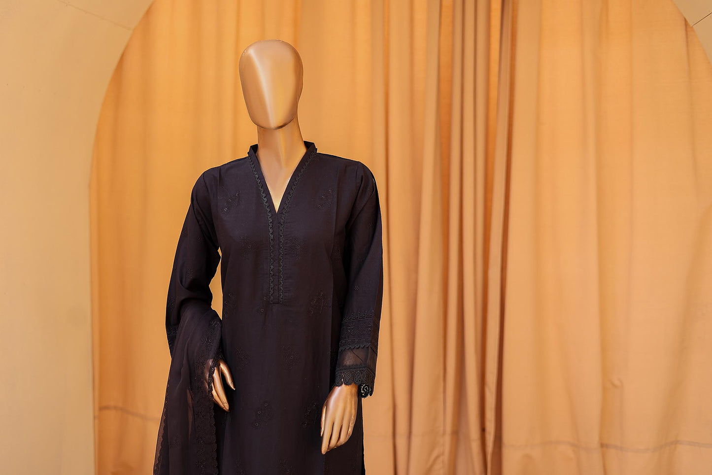 Woman Dyed Chikankari embroidered stitched suit kurta sets