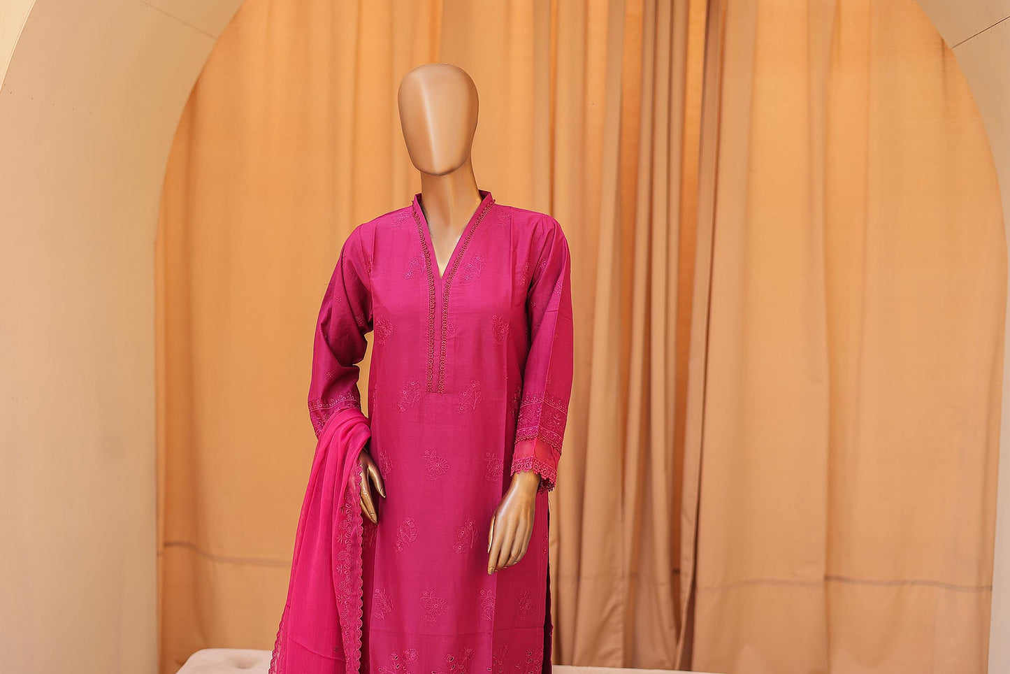 Woman Dyed Chikankari embroidered stitched suit kurta sets