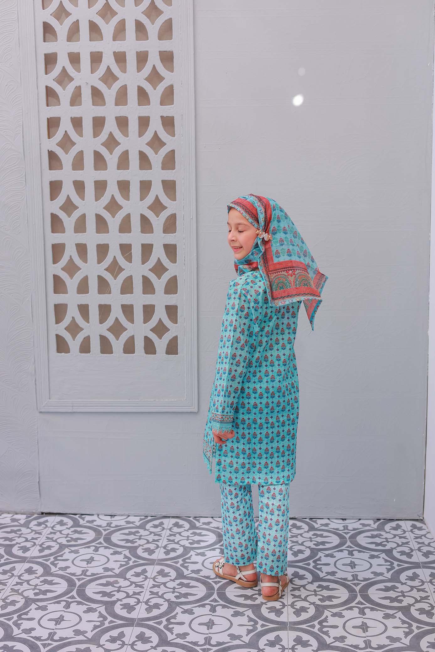 3 PC – BLUE - Festive Embroidered