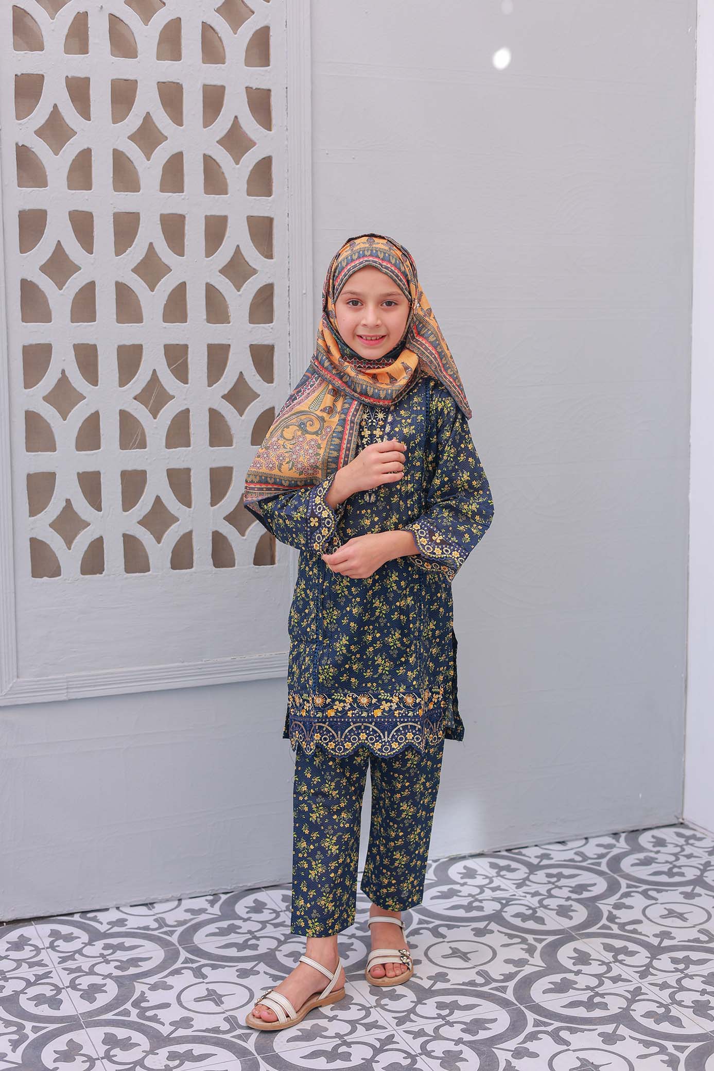 3 PC – TEAL- Festive Embroidered
