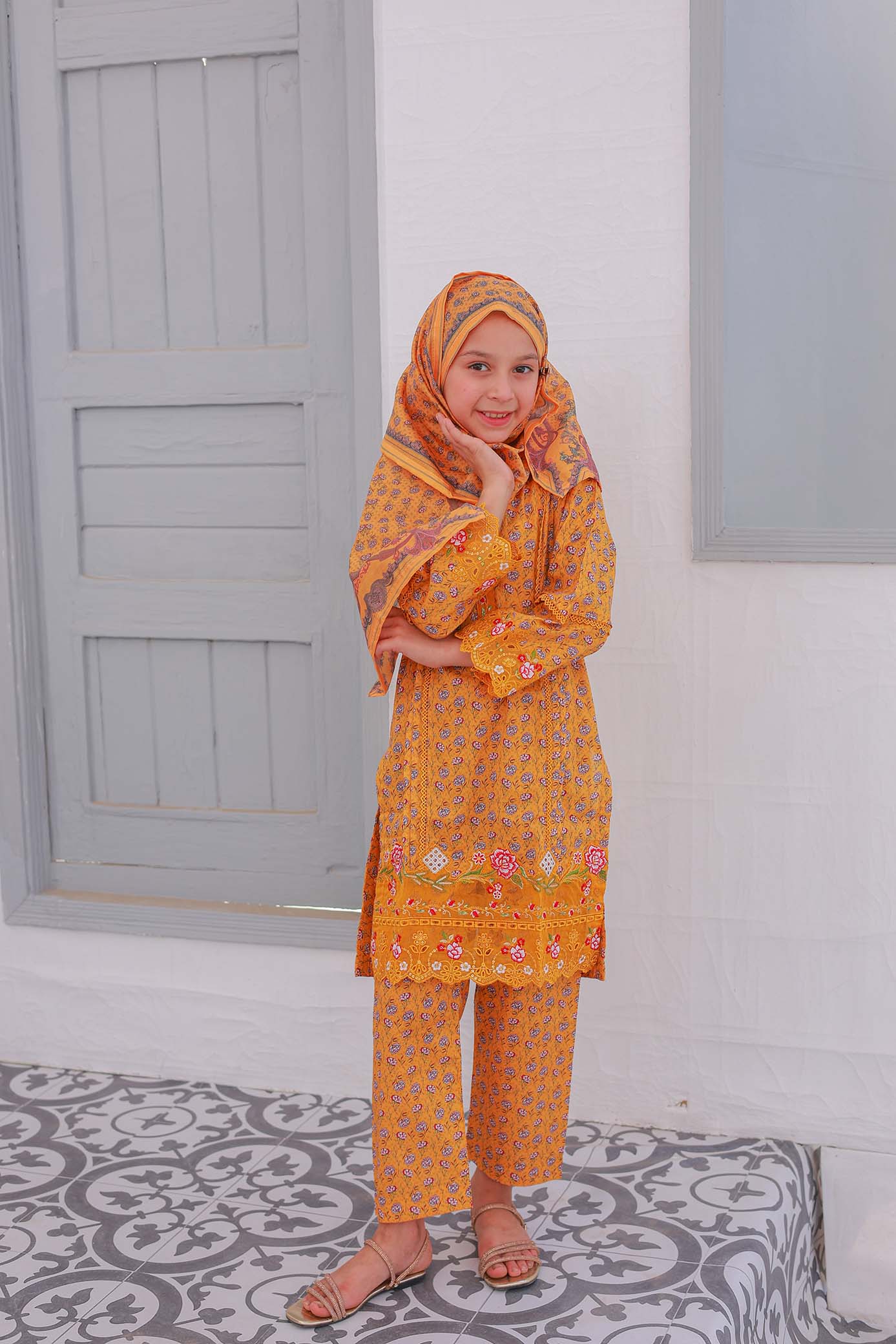 3 PC – GOLD - Festive Embroidered
