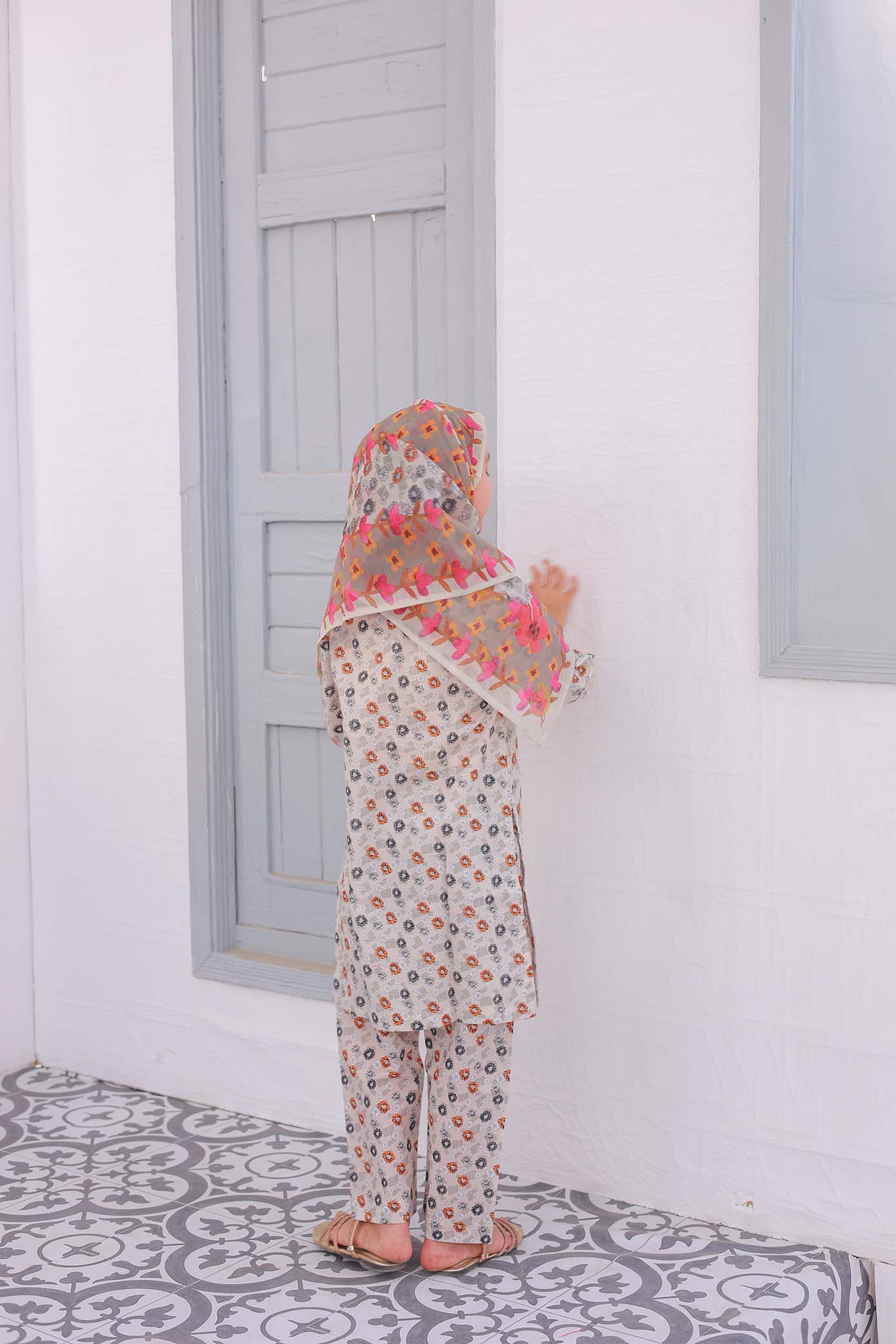 3 PC – BEIGE - Festive Embroidered