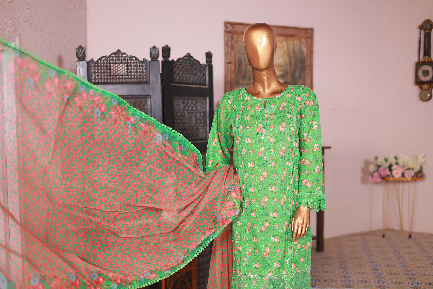 03 PC - GREEN - SHIRT - EMBROIDERED