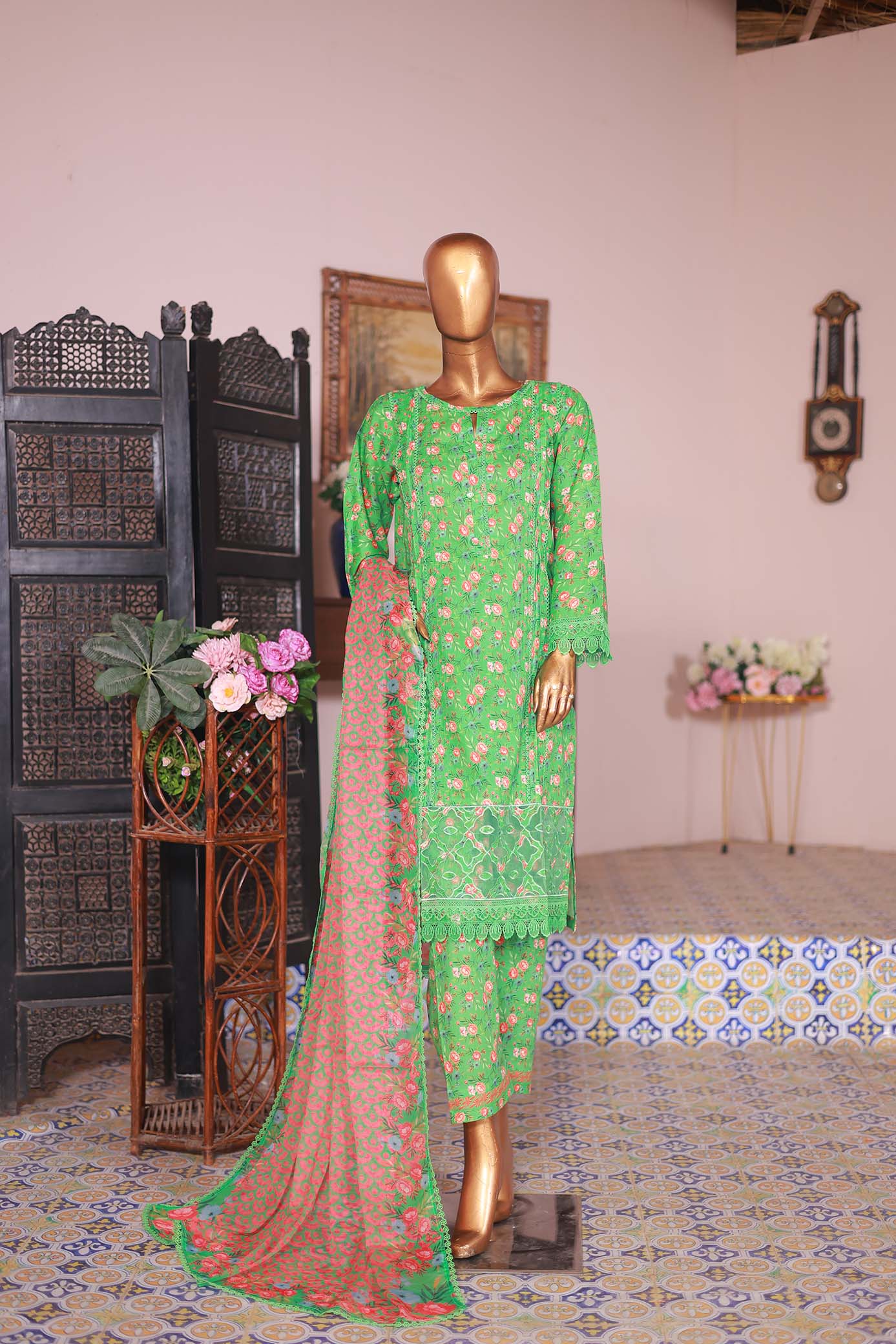 03 PC - GREEN - SHIRT - EMBROIDERED
