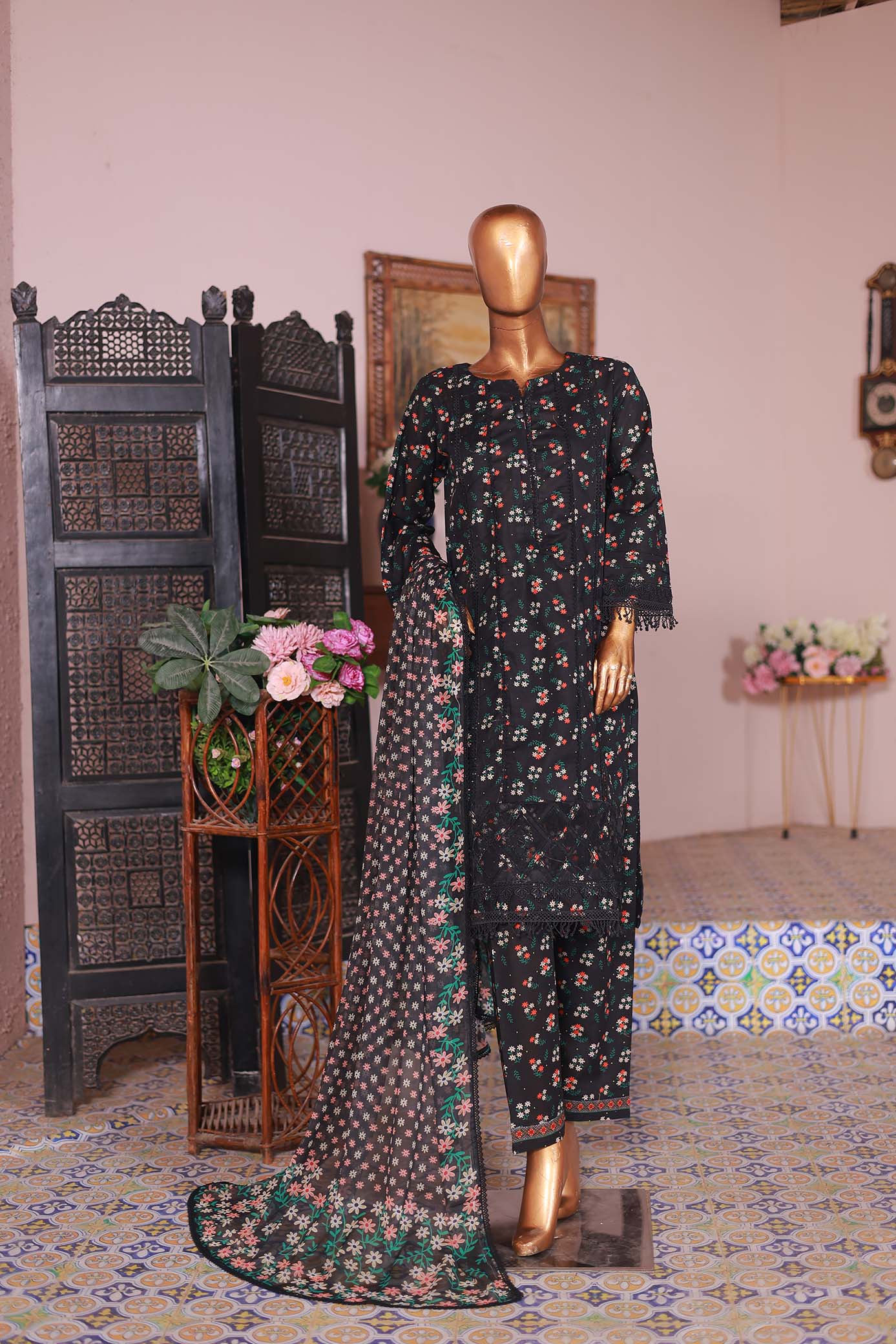 03 PC - BLACK - SHIRT - EMBROIDERED