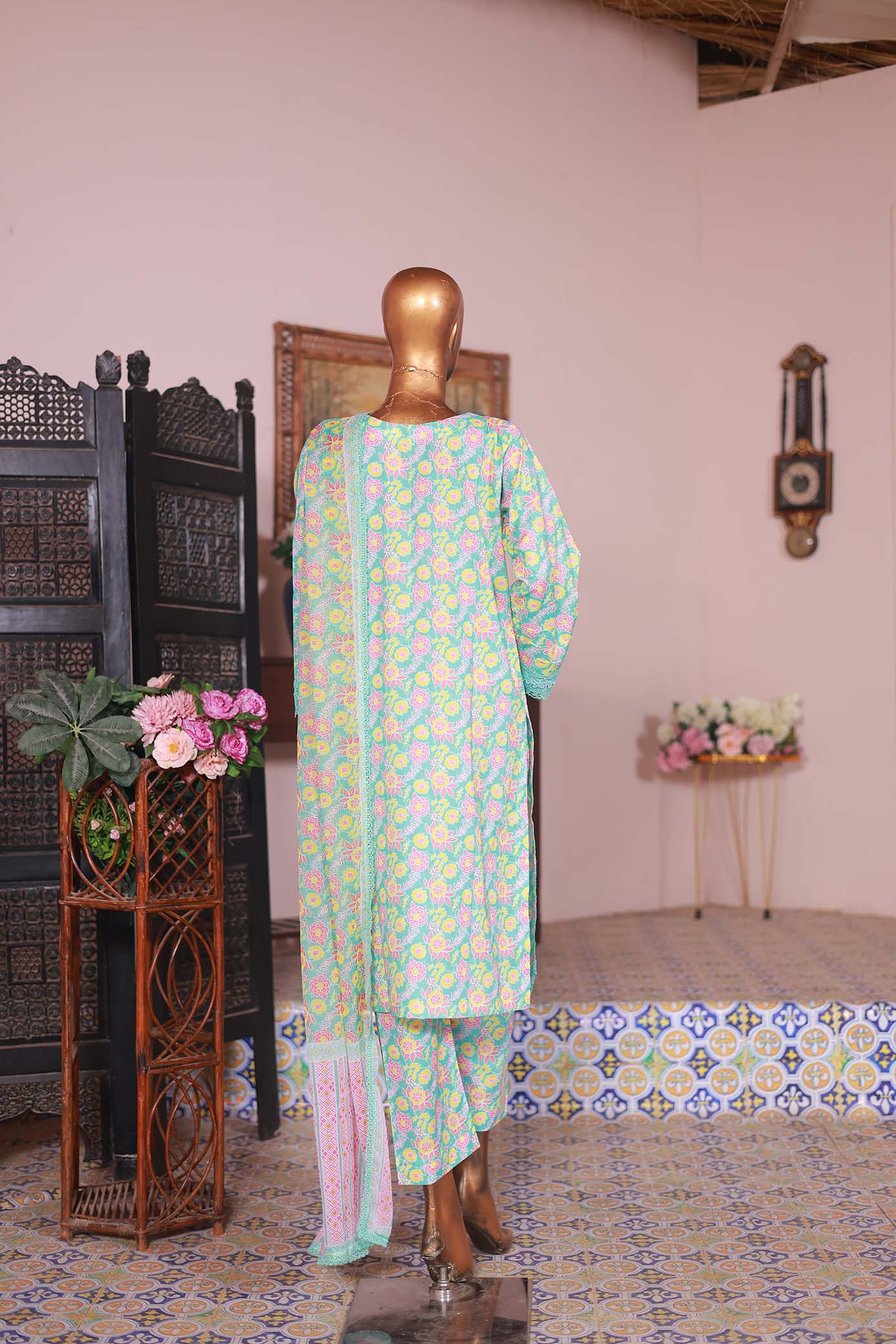 03 PC - TURQUISE - SHIRT - EMBROIDERED
