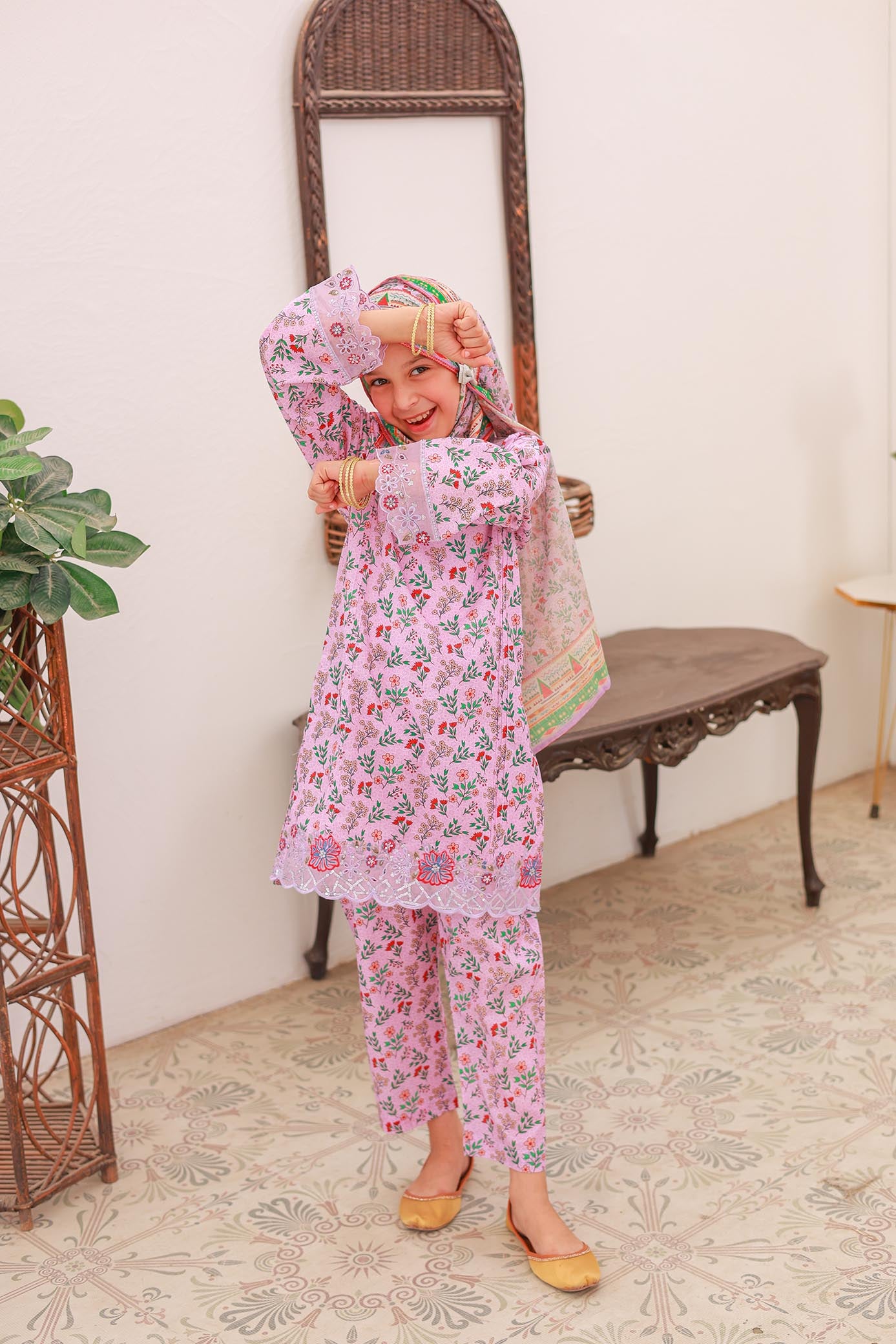 3 PC – SWEET PINK - Festive Embroidered