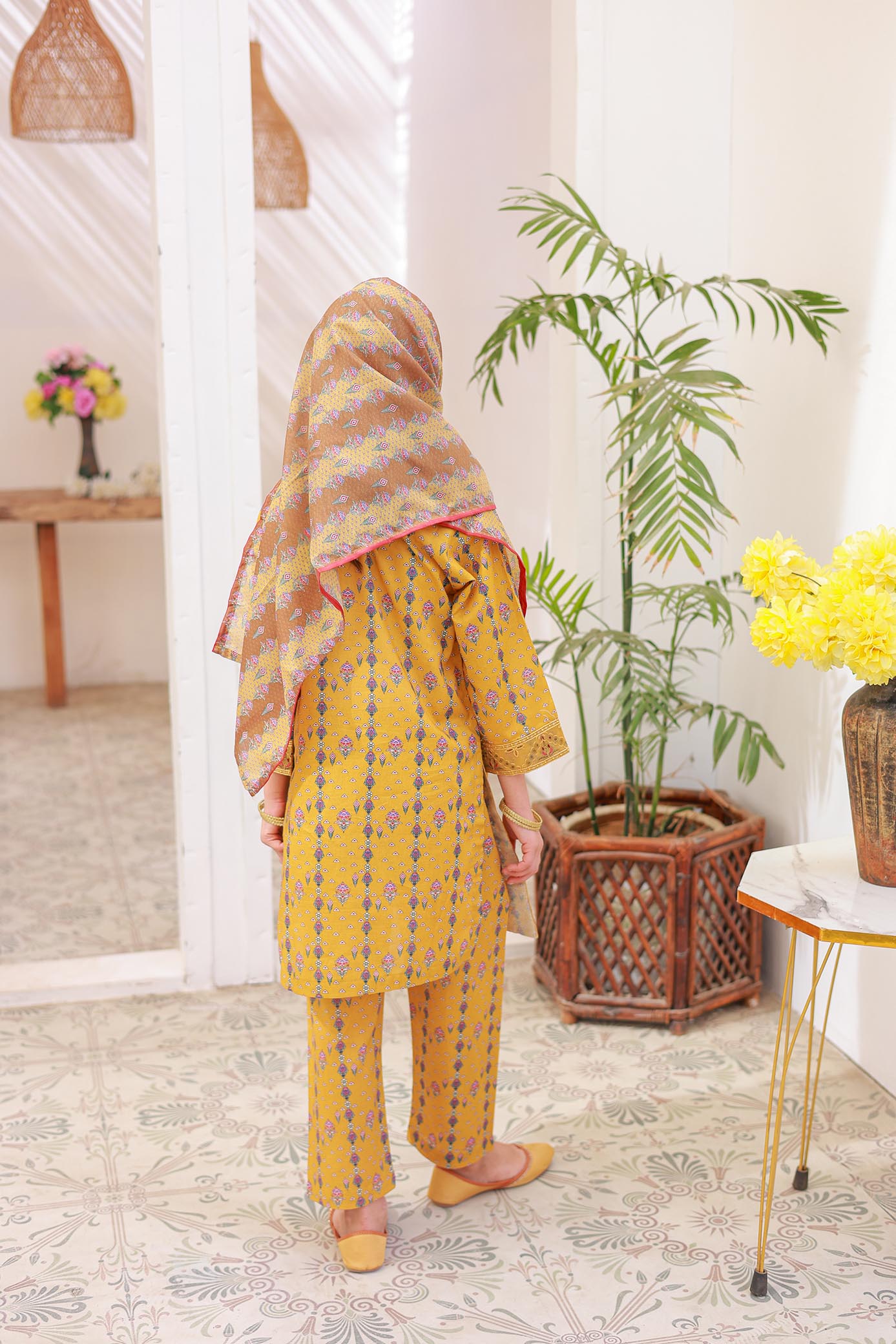 3 PC – GOLD - Festive Embroidered