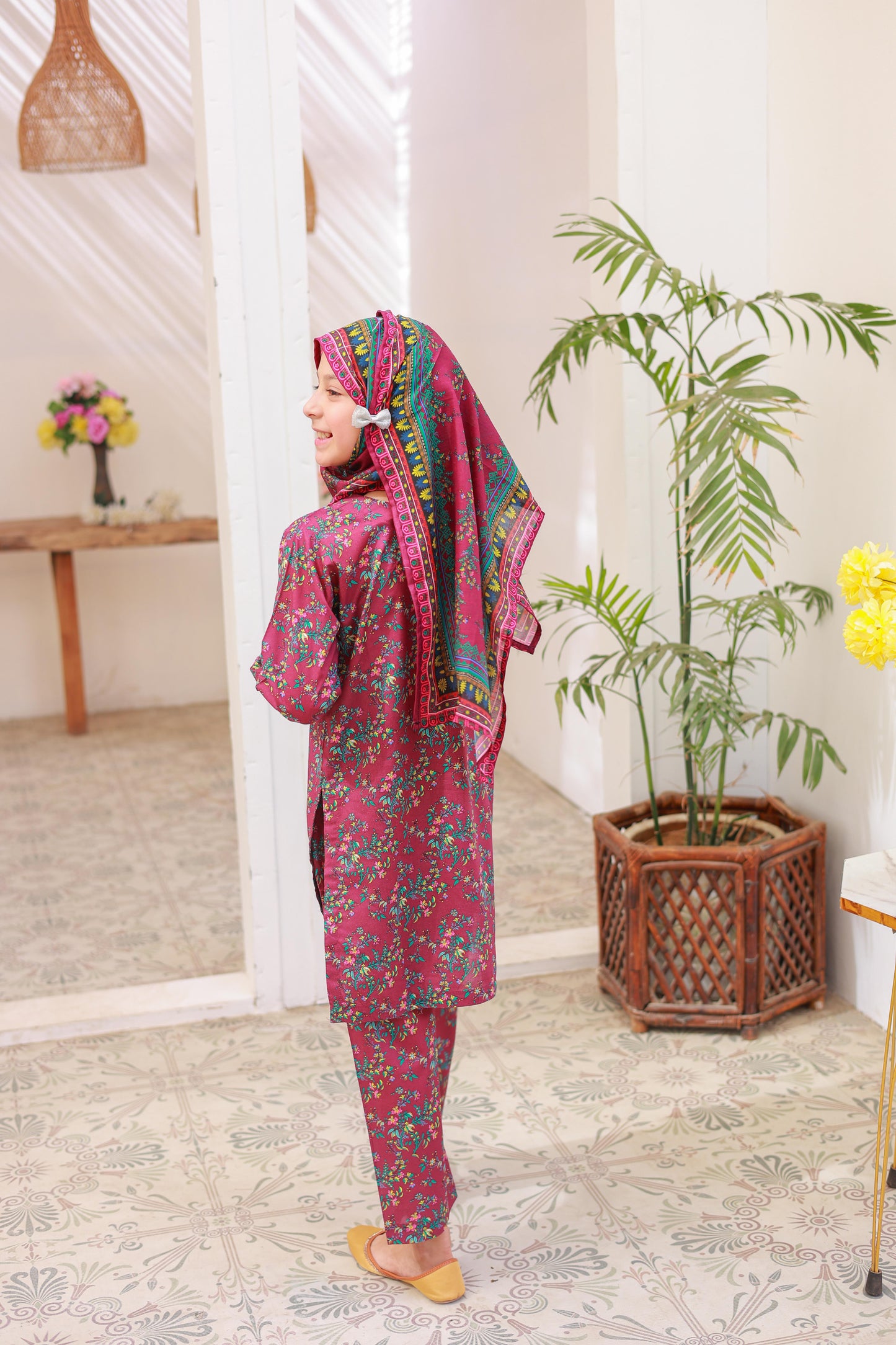 3 PC – MAJENTA - Festive Embroidered