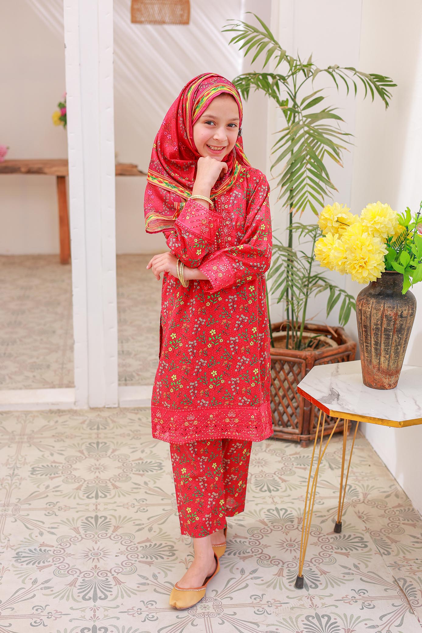 3 PC – ROSE - Festive Embroidered