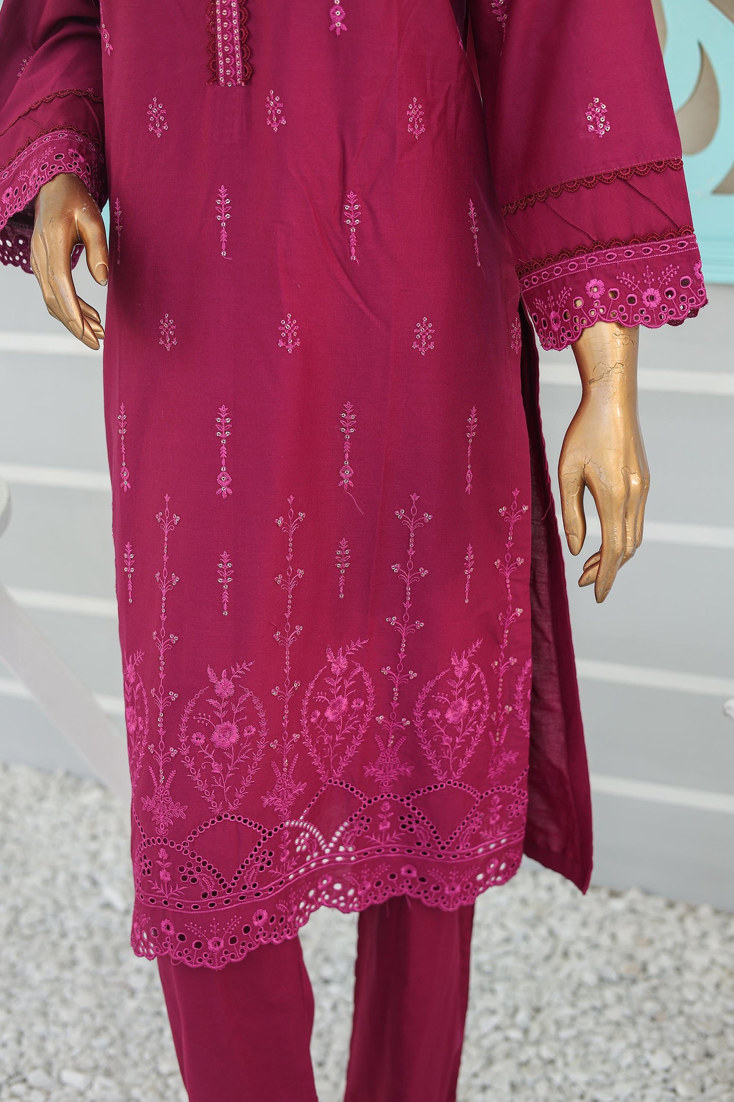 CO-ORDS - Chikan Kaari - MAGENTA