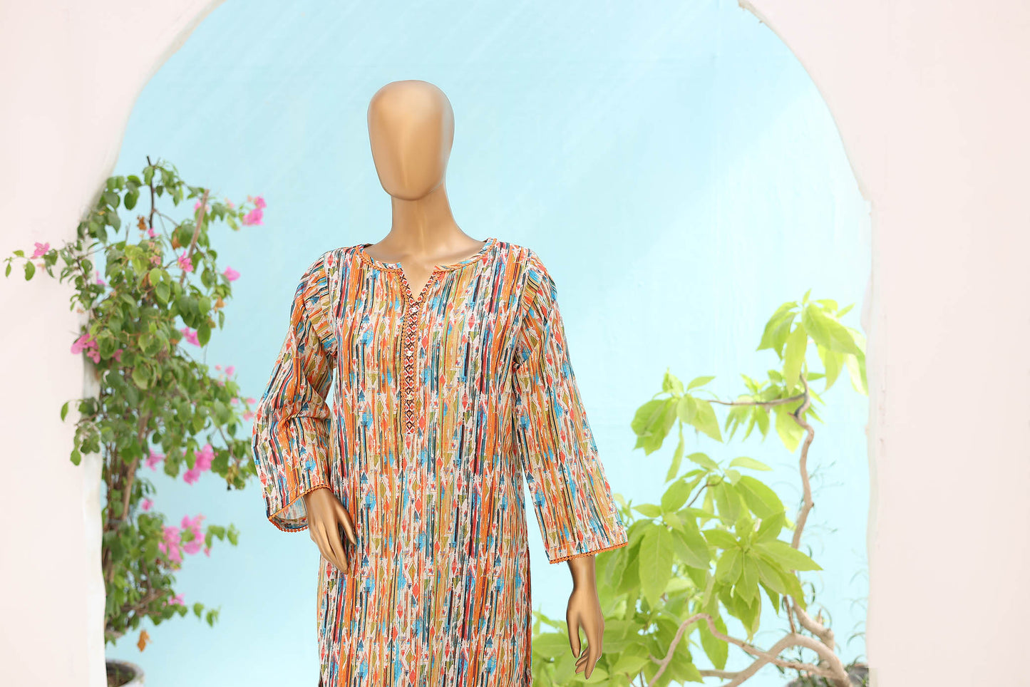 Summer Printed Cotton 2 Pc dress