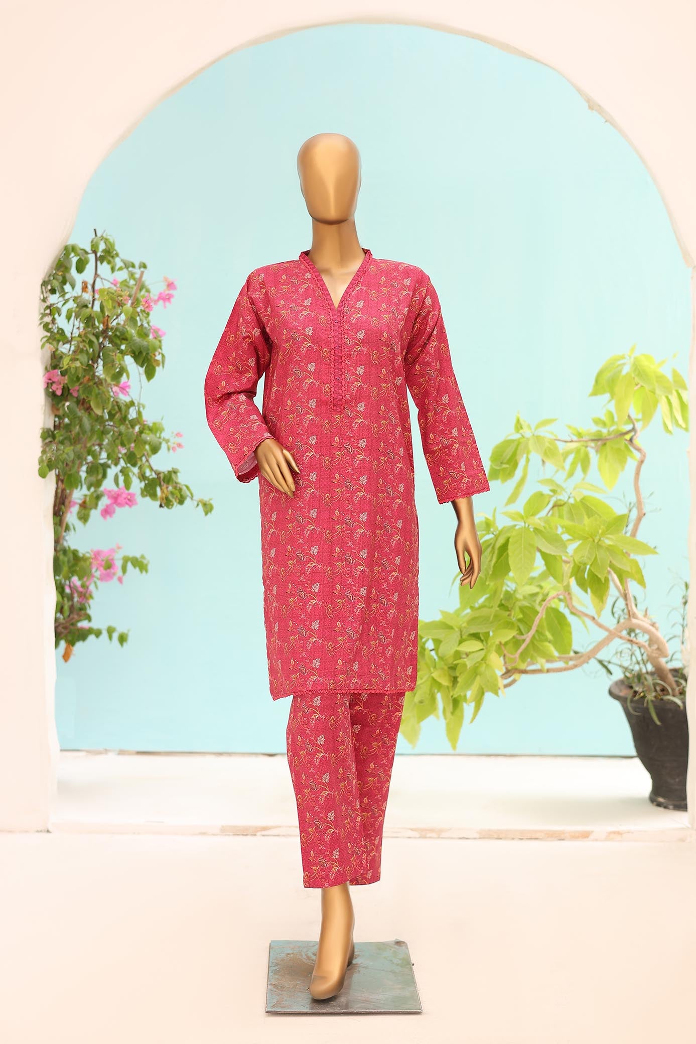 Summer Printed Cotton 2 Pc dress Suntex Women's Wear Summer Printed Cotton 2 Pc dress Suntex Women's Wear