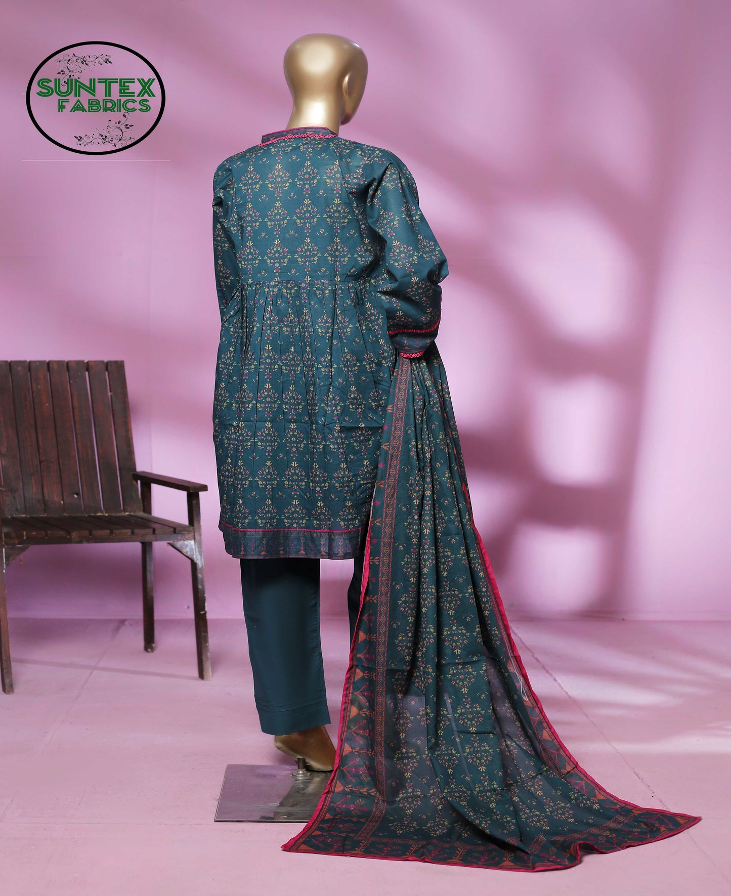 Woman Printed Lawn Stitch Frock Shirt (Kurti) with Dupatta & Trouser