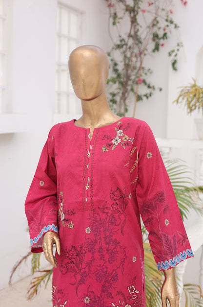 02 Pc Printed Lawn Suit - Magenta