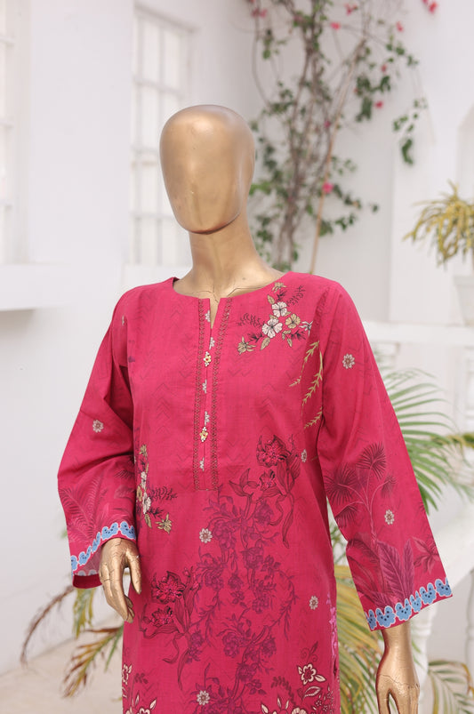 02 Pc Printed Lawn Suit - Magenta