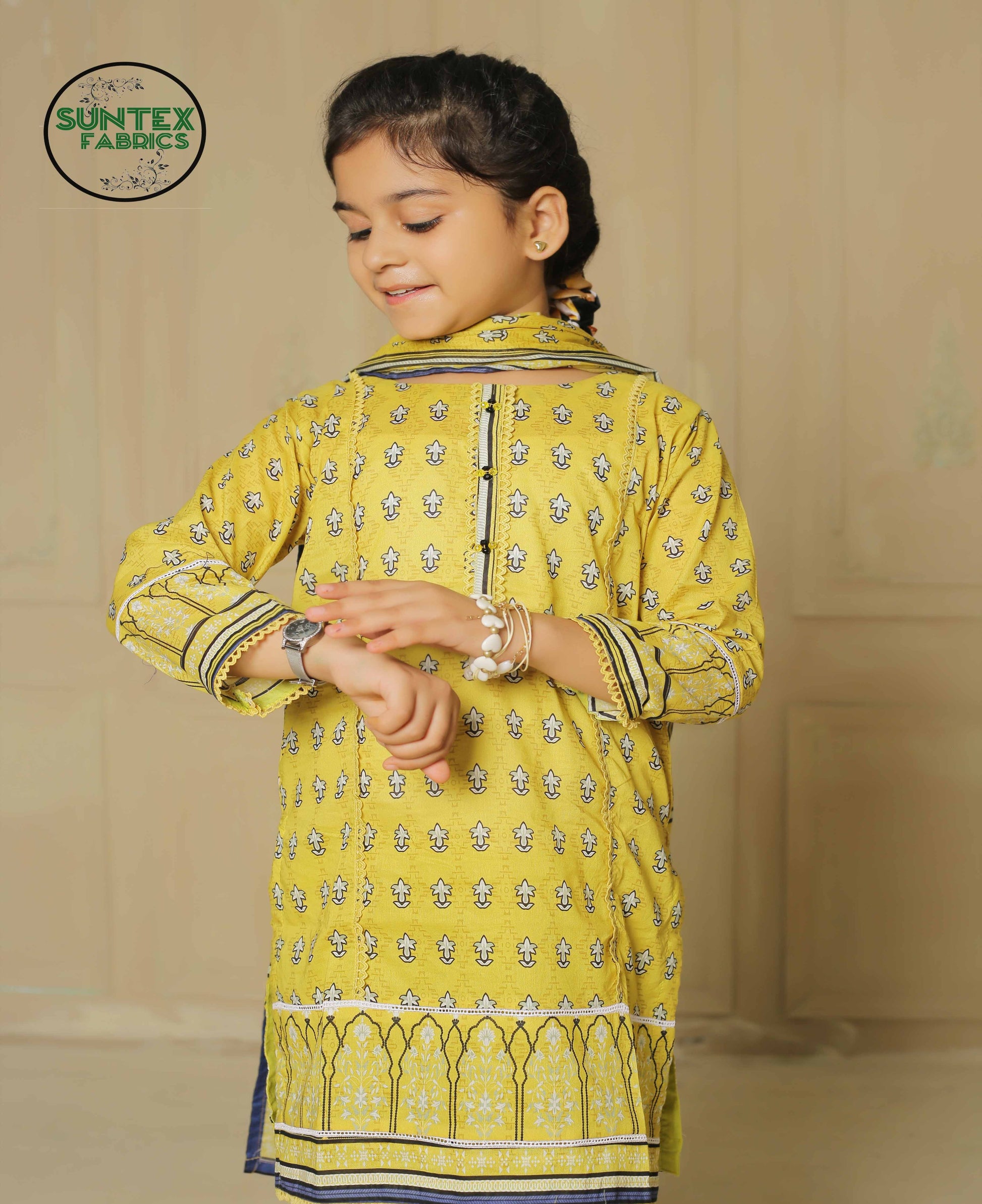 Girl Printed Lawn Stitch Shirt (Kurti) with Dupatta & Trouser