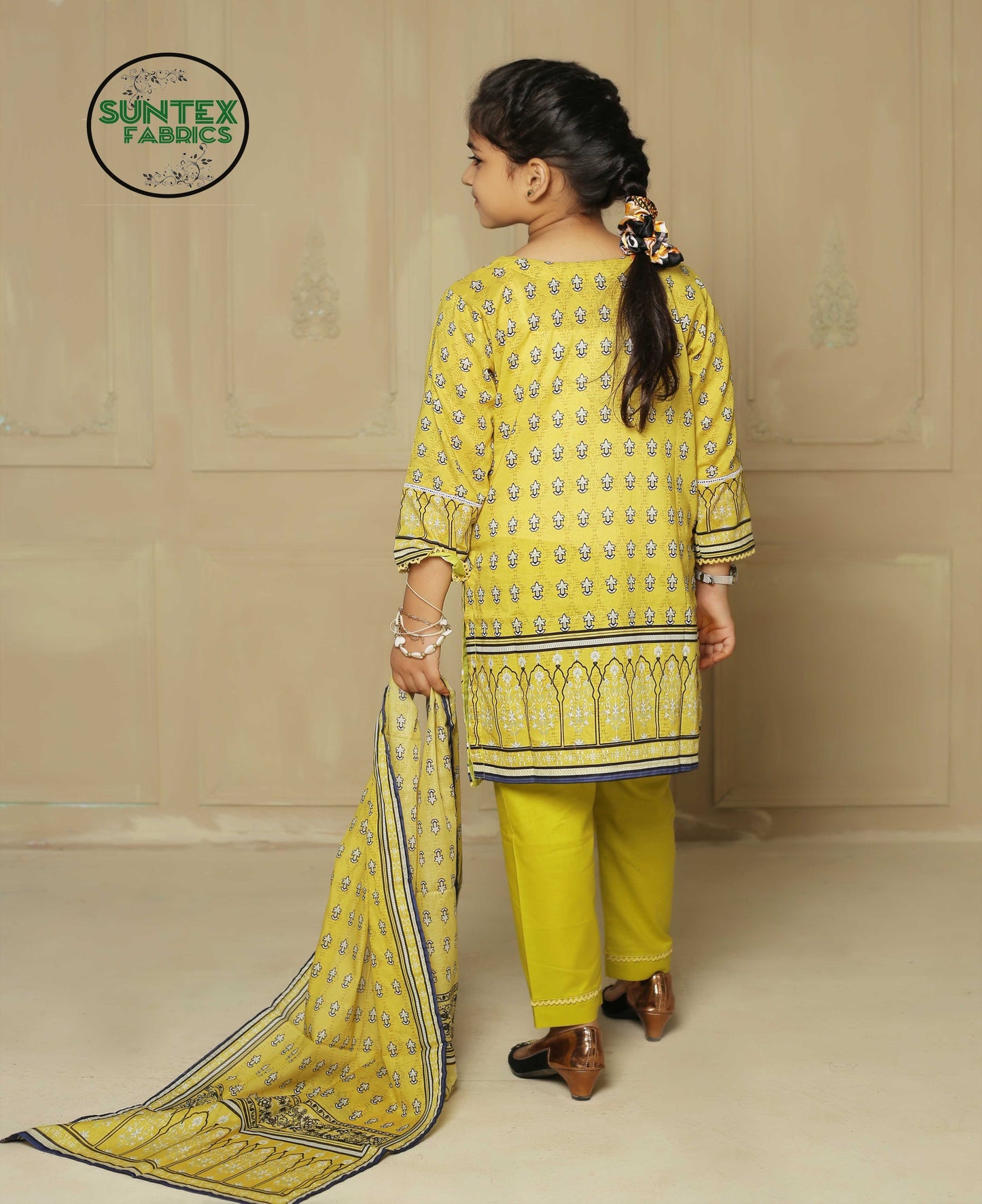 Girl Printed Lawn Stitch Shirt (Kurti) with Dupatta & Trouser