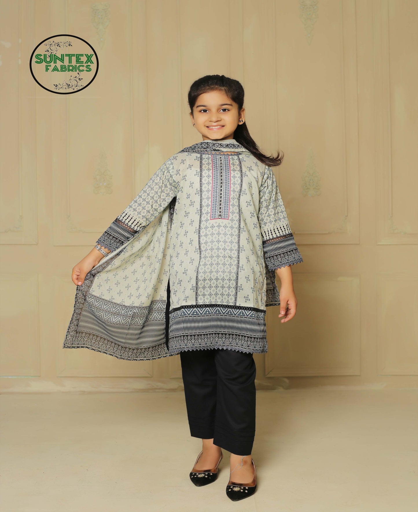 Girl Printed Lawn Stitch Shirt (Kurti) with Dupatta & Trouser