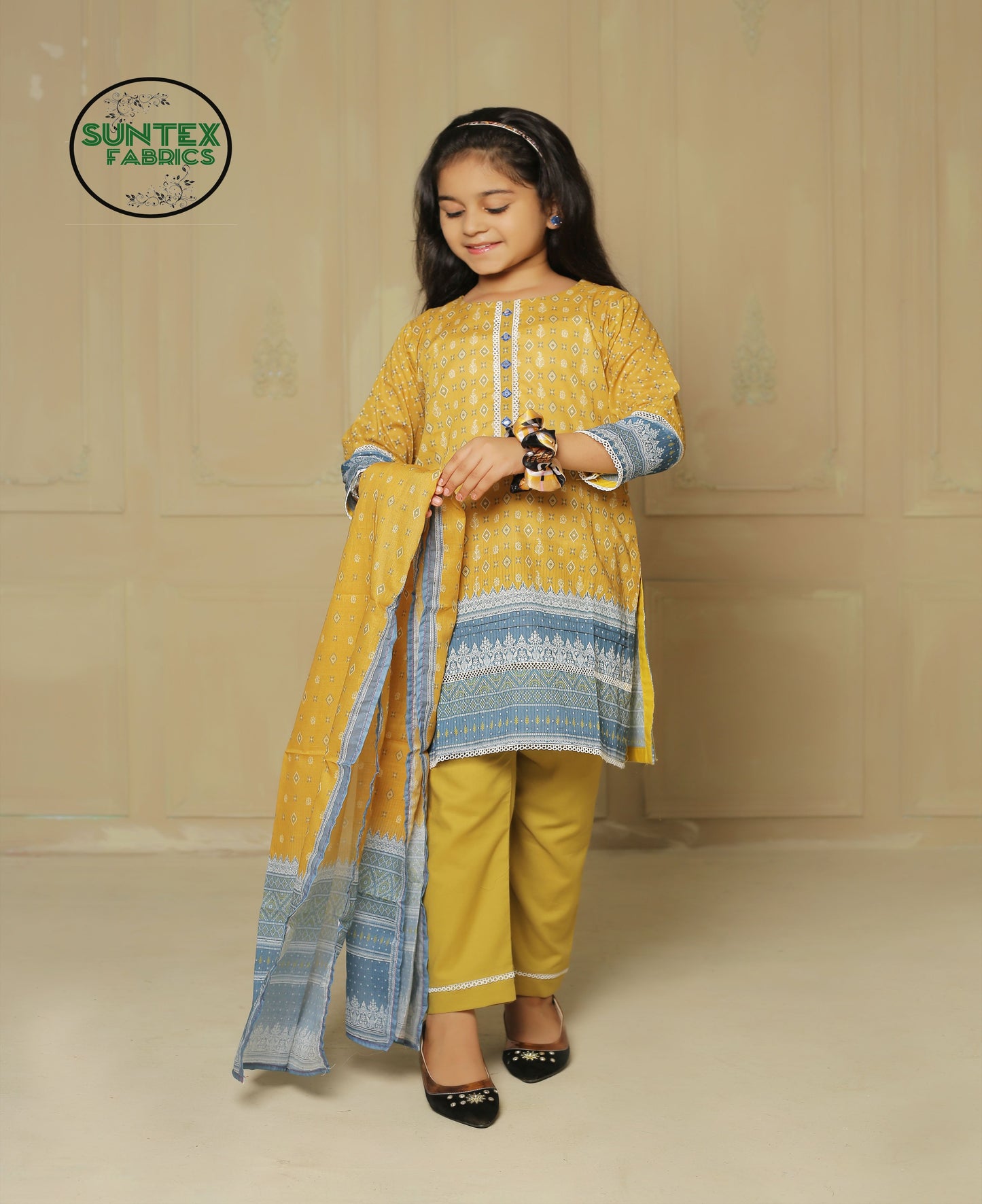 Girl Printed Lawn Stitch Shirt (Kurti) with Dupatta & Trouser