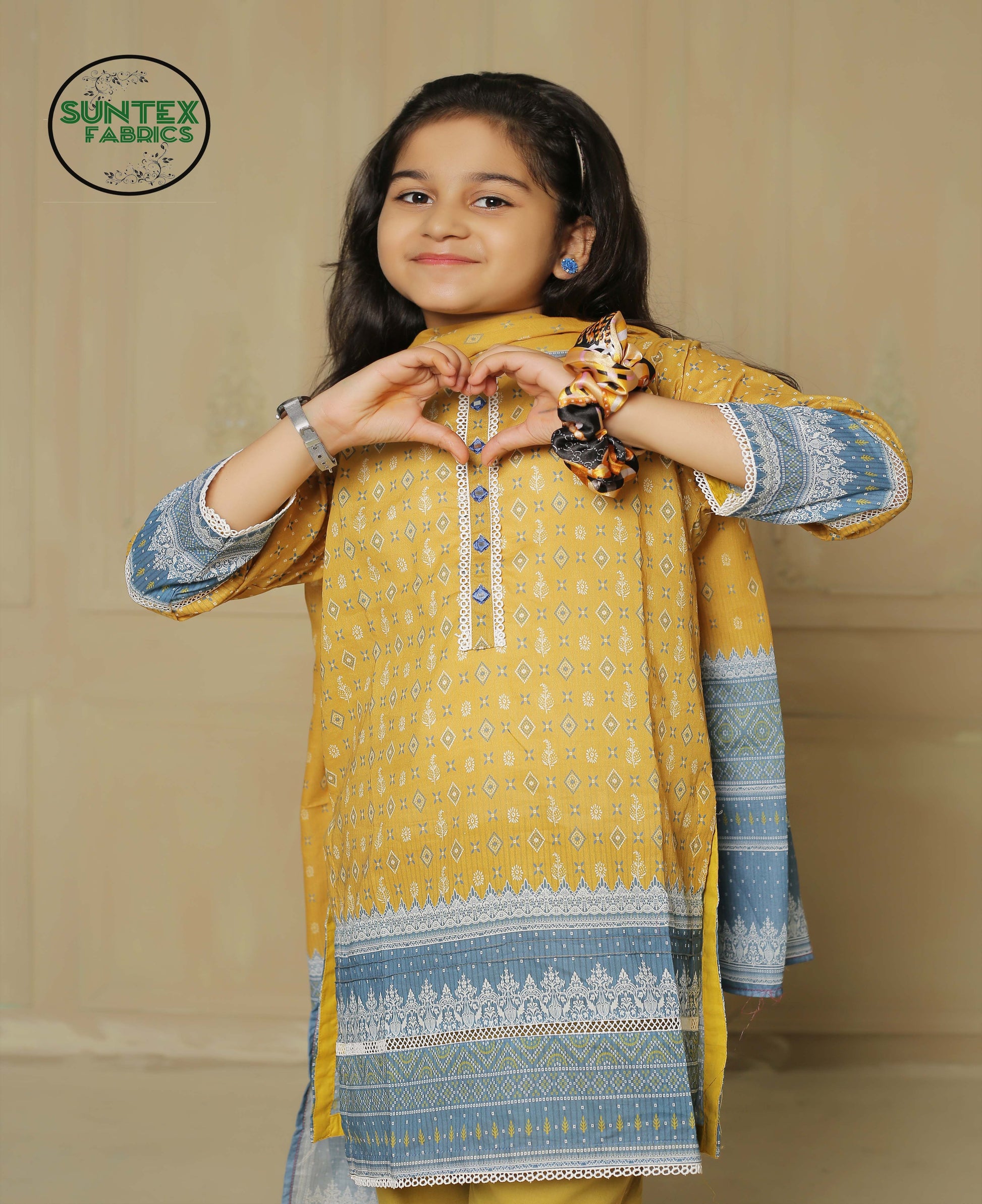 Girl Printed Lawn Stitch Shirt (Kurti) with Dupatta & Trouser