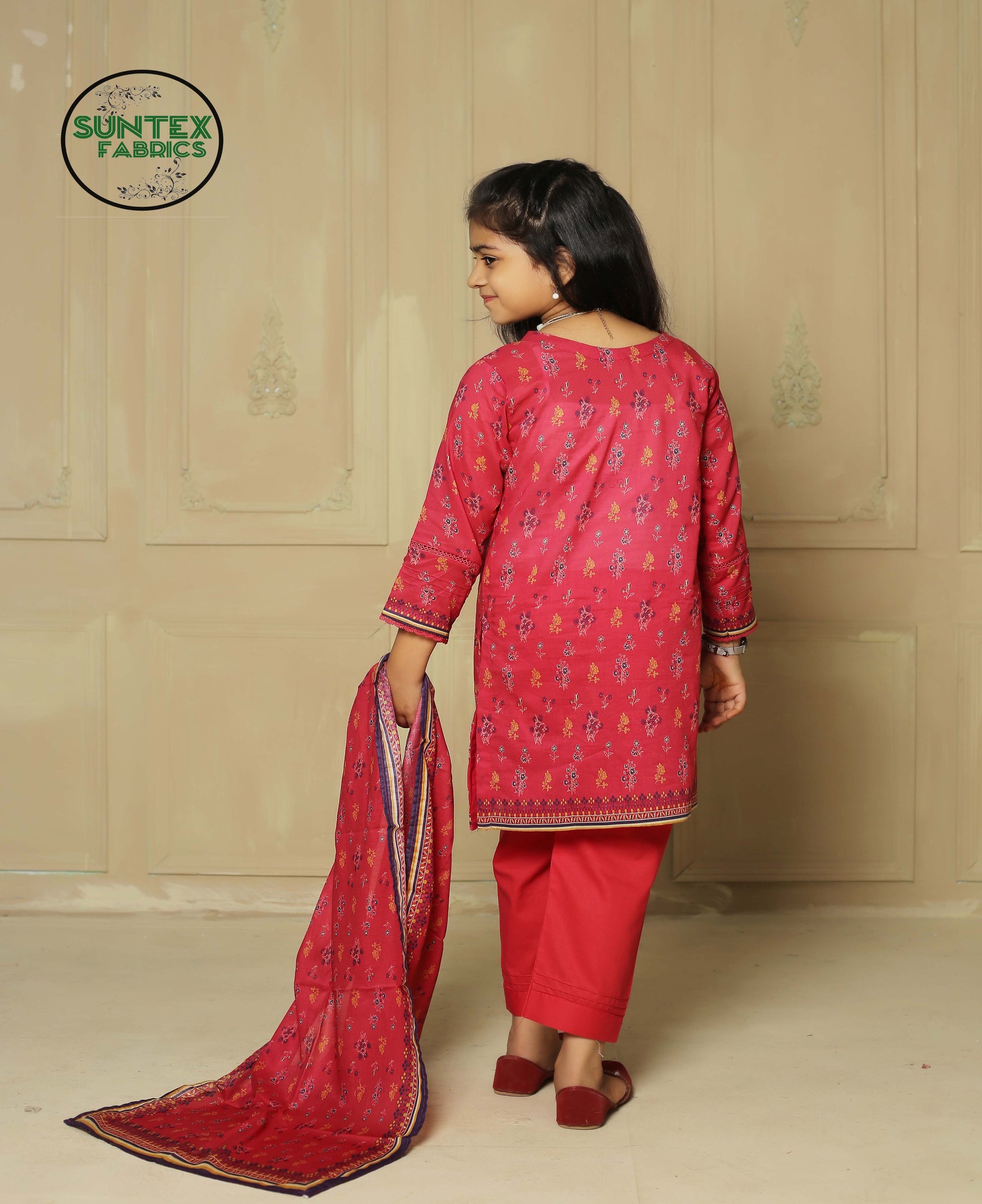 Girl Printed Lawn Stitch Shirt (Kurti) with Dupatta & Trouser