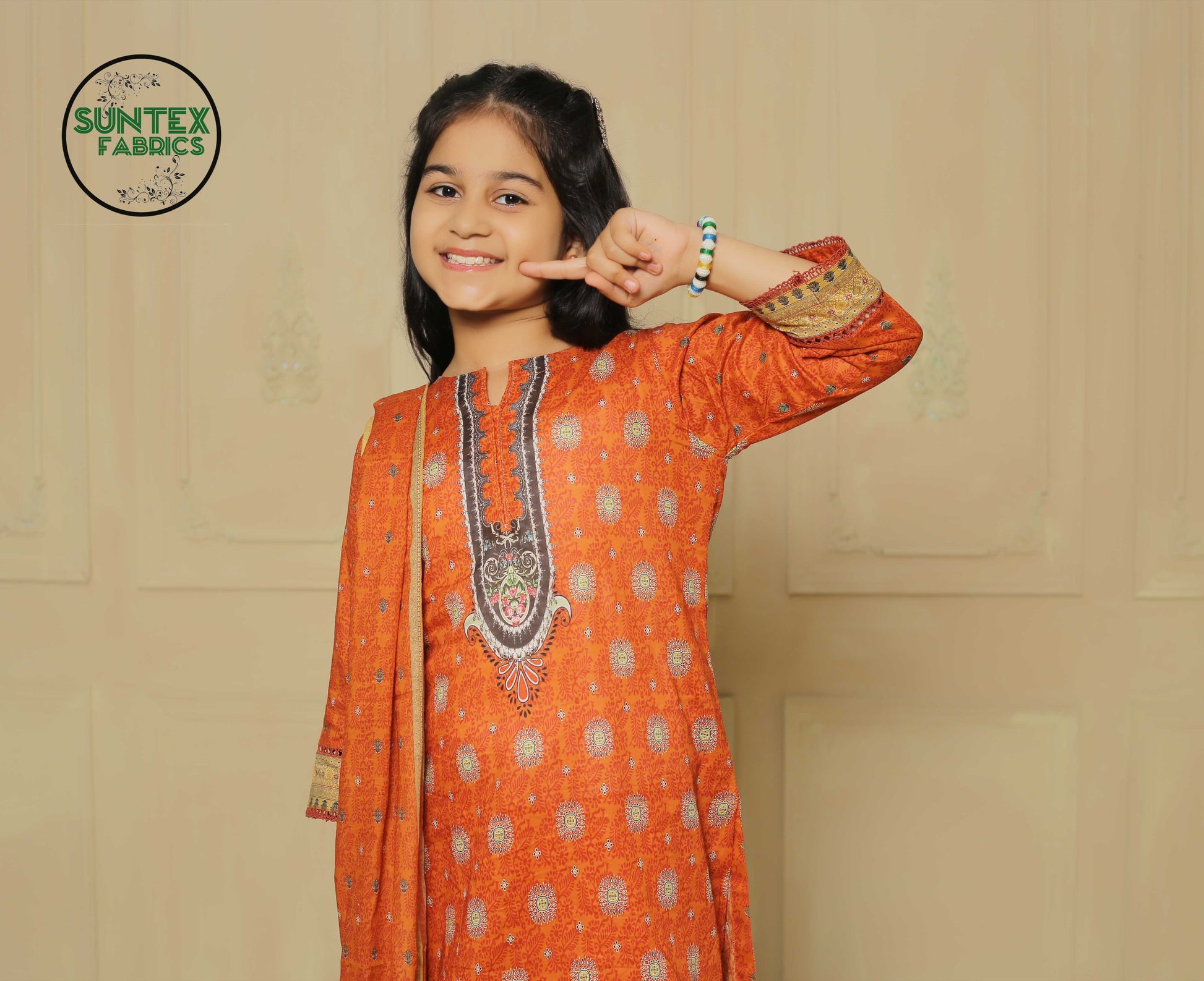 Girl Printed Lawn Stitch Shirt (Kurti) with Dupatta & Trouser