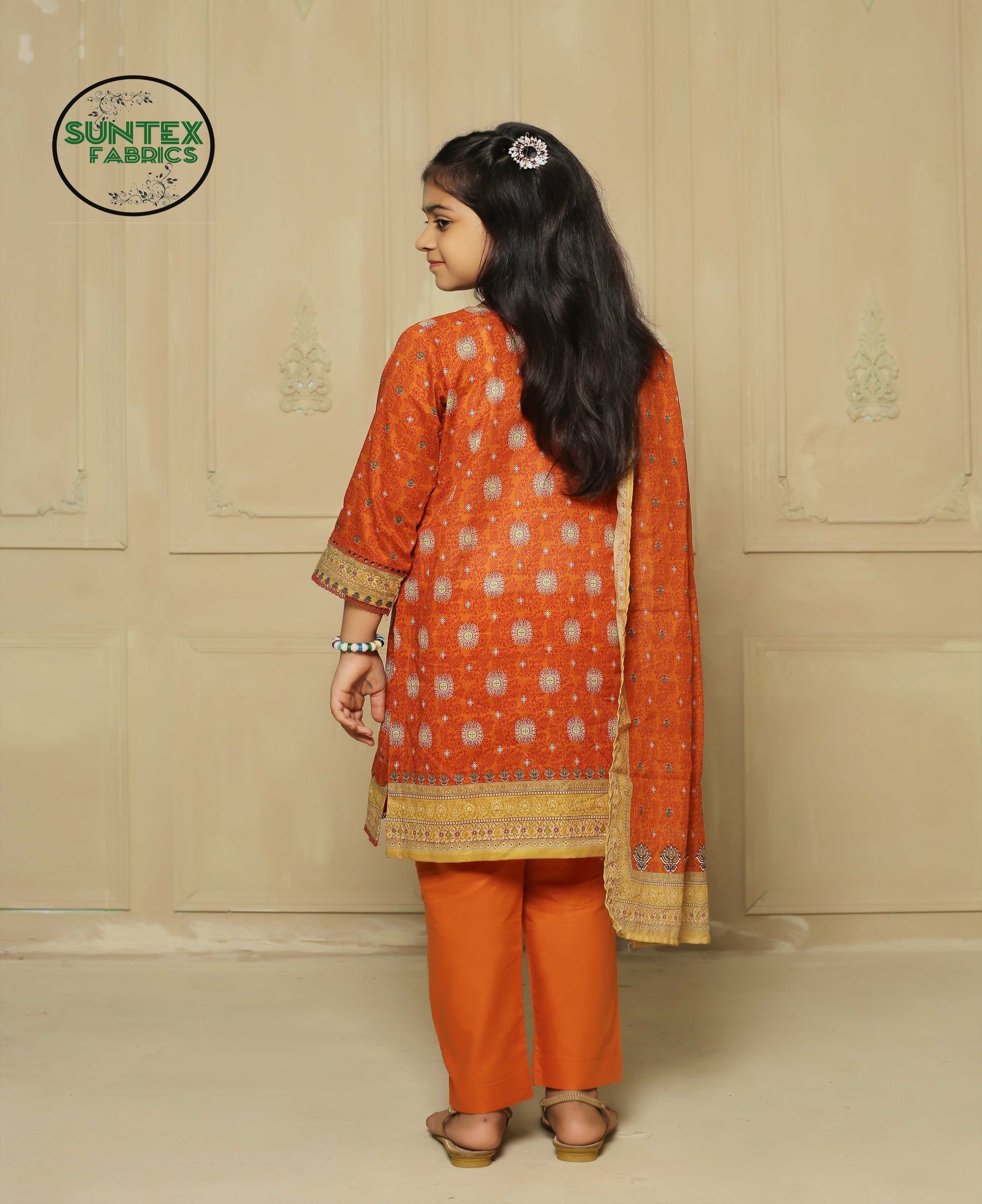 Girl Printed Lawn Stitch Shirt (Kurti) with Dupatta & Trouser