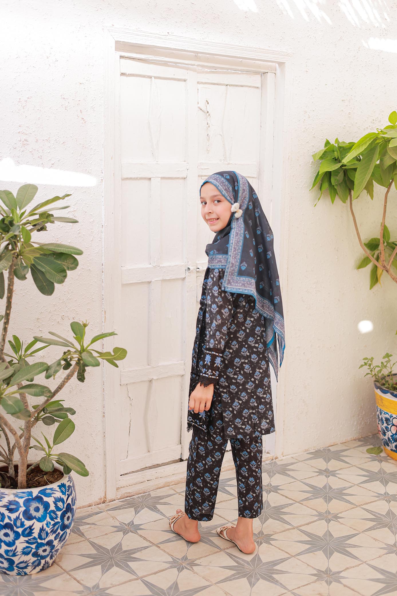 3 PC- BLACK  - Festive Embroidered