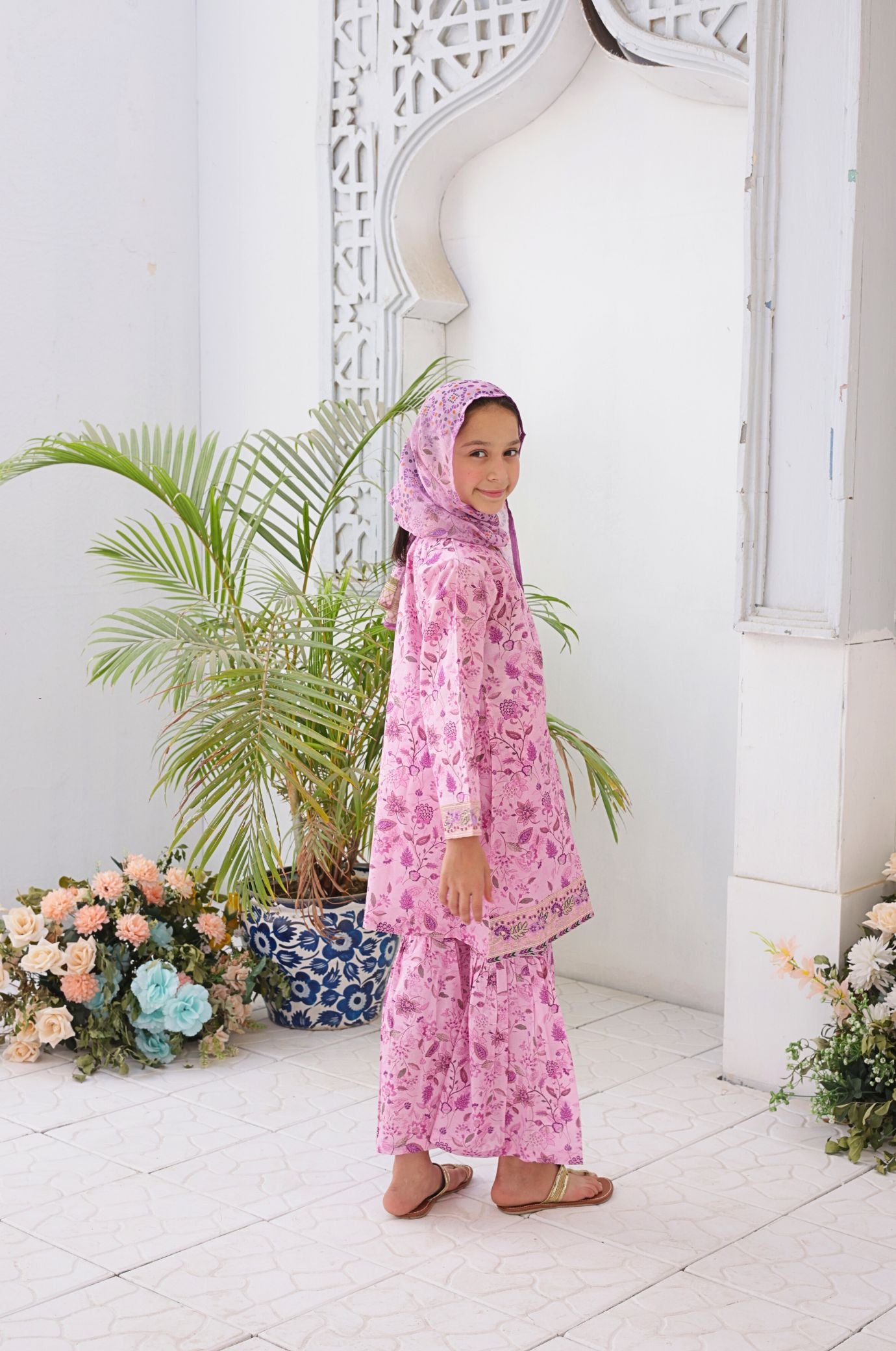 3 PC - Pink - Printed Embroidered Premium Edition