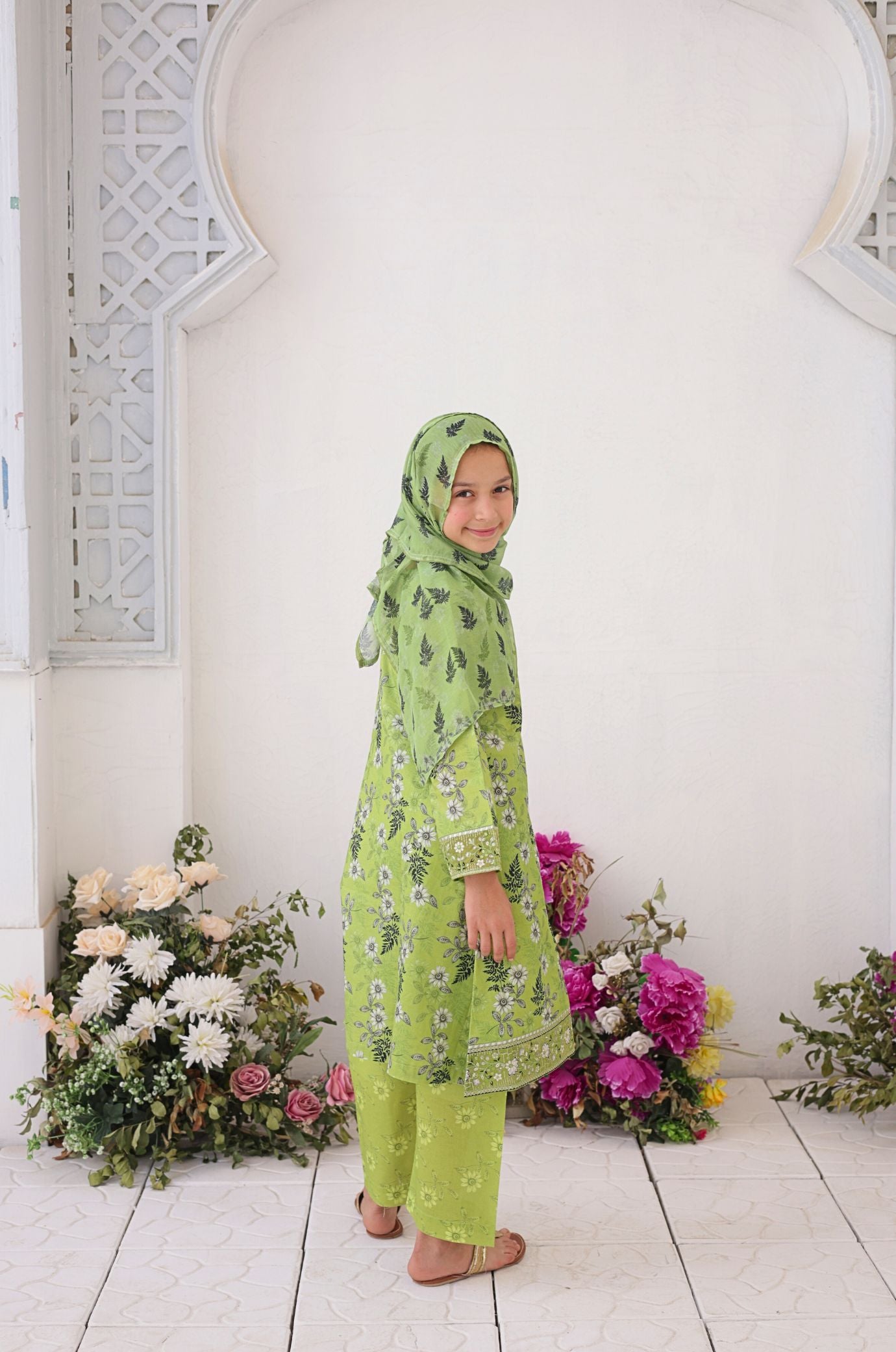 3 PC - Green - Printed Embroidered Premium Edition