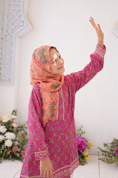 3 PC - Majenta - Printed Embroidered Premium Edition