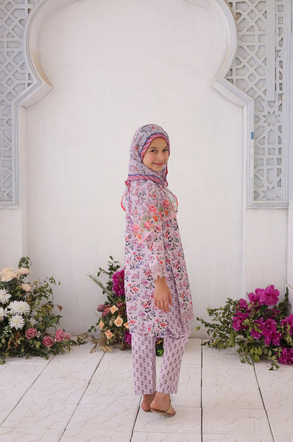 3 PC - Lilac Pink - Printed Embroidered Premium Edition