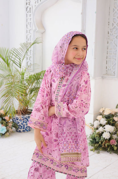 3 PC - Pink - Printed Embroidered Premium Edition