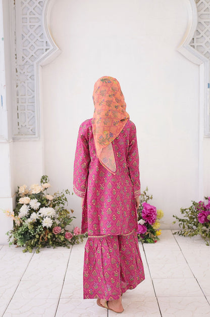 3 PC - Majenta - Printed Embroidered Premium Edition