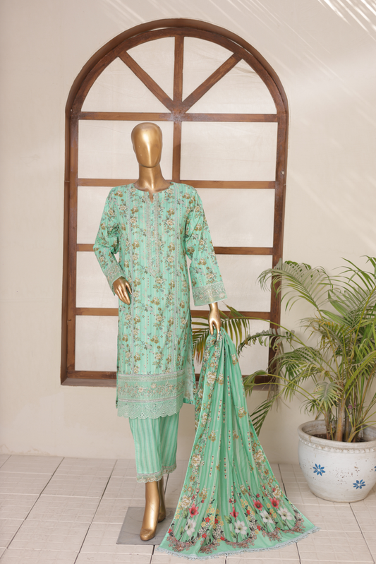 3 PC Printed Lawn Chikankari Embroidered Suit – Luxury Summer Edit